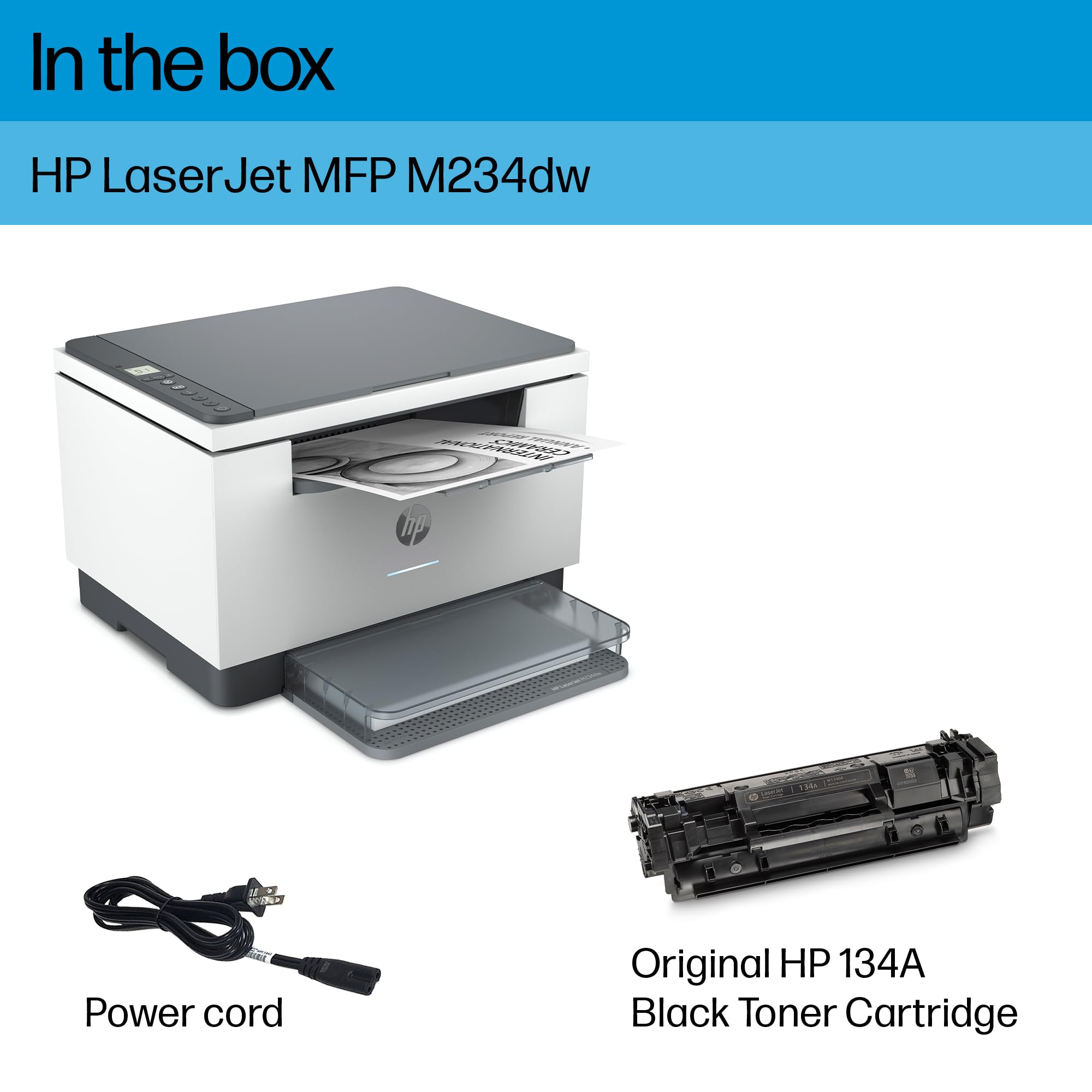 Hp Laserjet Mfp M234Dw Wireless Monochrome All In One Printer With Built In Ethernet & Fast 2 Sided Printing, Instant Ink Ready
