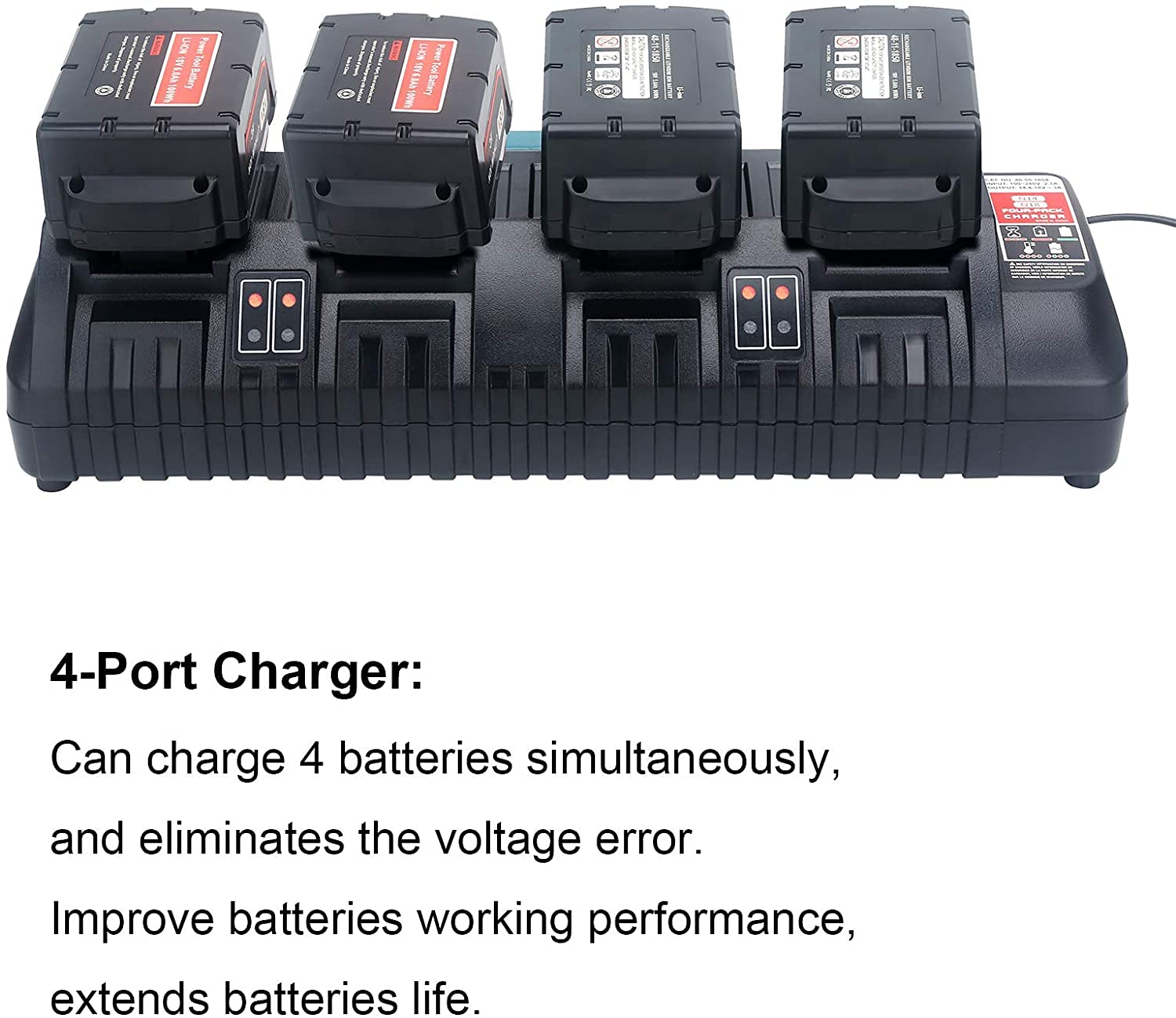 M18 4 Ports Rapid Battery Charger Replacement For Milwaukee M18 18Volts Battery Charger 48 59 1804 Milwaukee 14.4V 18V Xc Lithiu