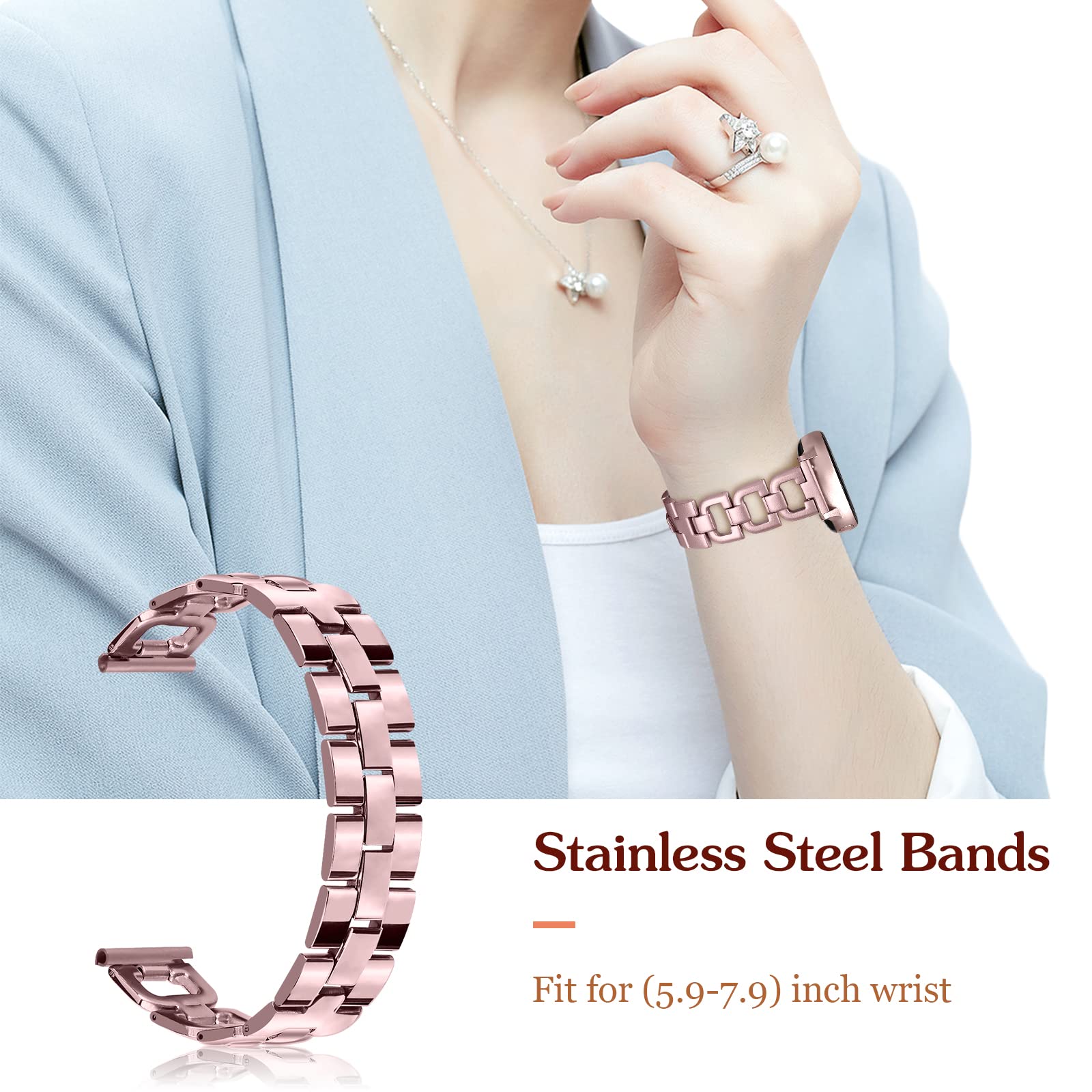 Joyozy Stainless Steel Bands For Galaxy Watch 6/5/4 40Mm 44Mm Galaxy Watch Active 40Mm/Active2(40Mm)(44Mm)/Galaxy Watch(42Mm),Me