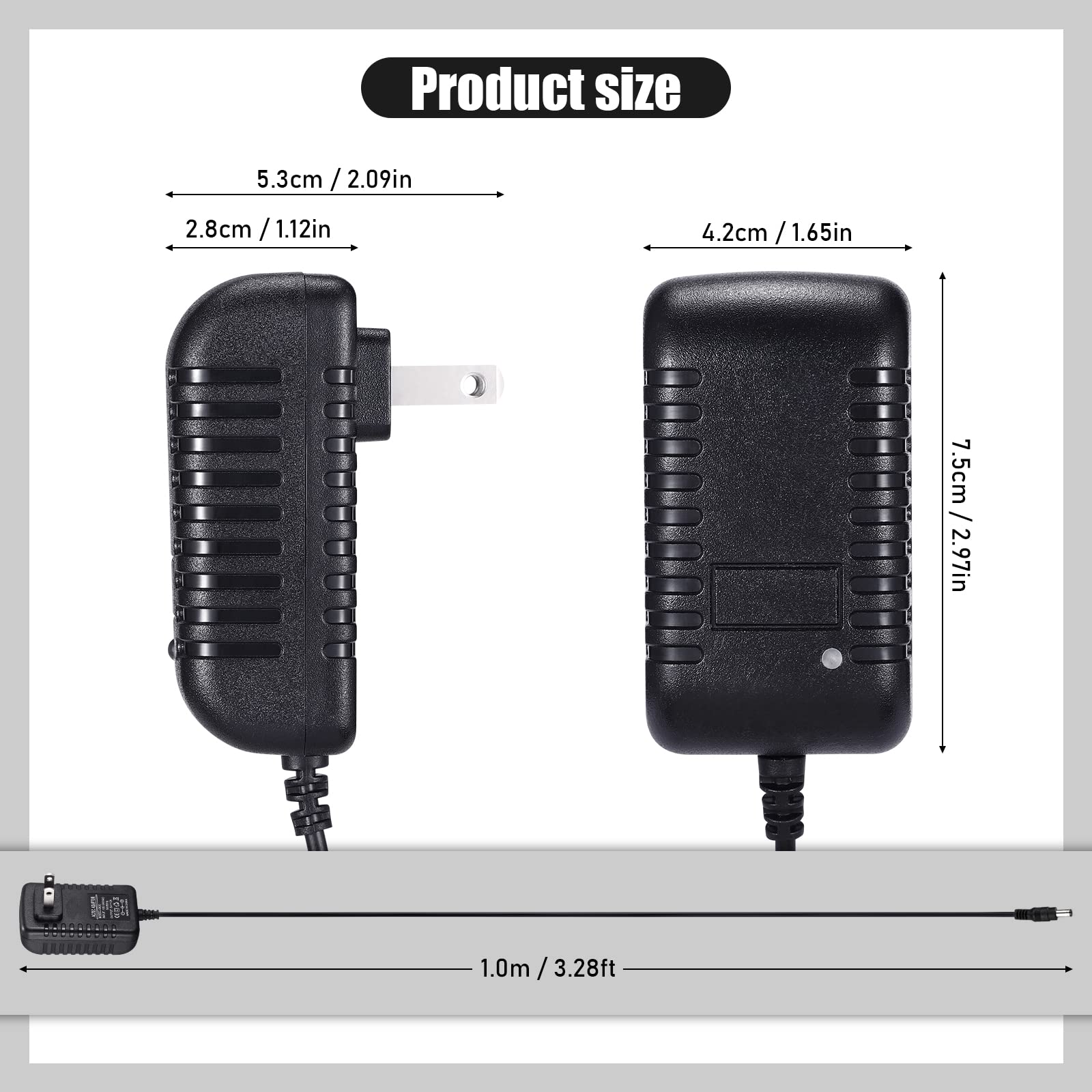 Tobwolf 2Pcs 9V 1A Power Supply Adapter, 9W Ac 100V 240V To Dc 9V 1A Universal Switching Transformer, 9V 1A Switching Adapter Ac