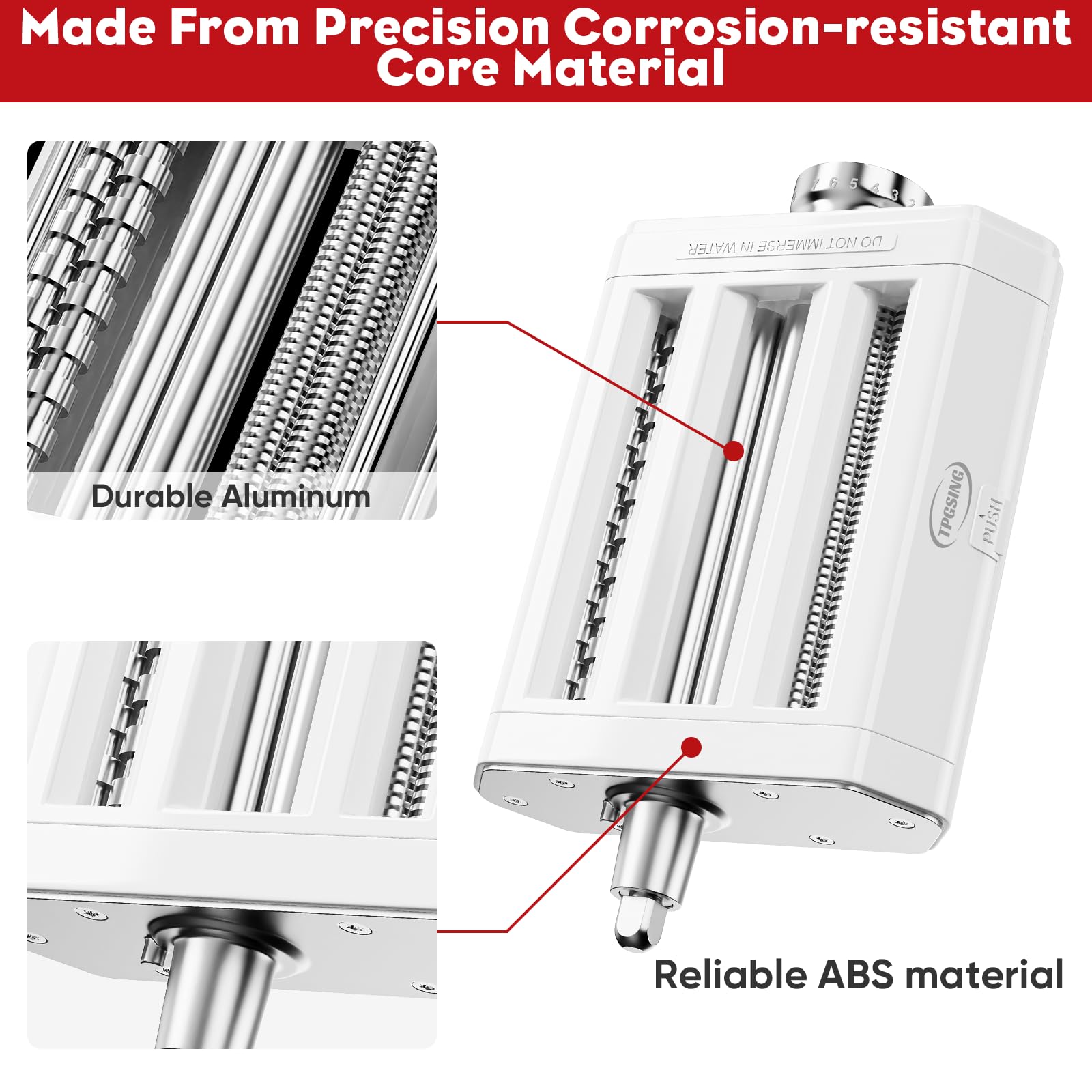 Tpgsing Pasta Maker Attachment For Kitchenaid Stand Mixers (3 In 1 Pasta Roller & Cutter)