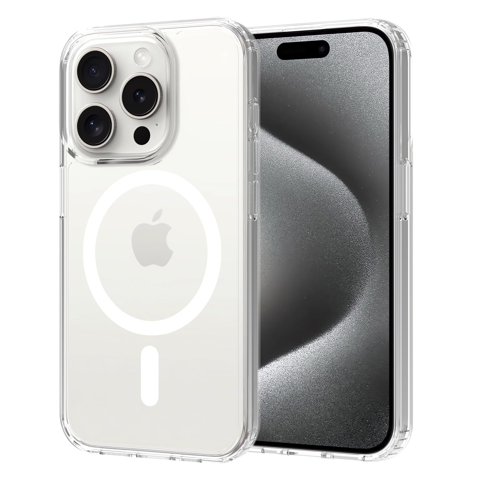 Pinlisheng Magnetic For Iphone 15 Pro Case 6.1 Inch,Compatible With Magsafe,Shockproof Anti Scratch Clear Thin Slim Phone Case.C