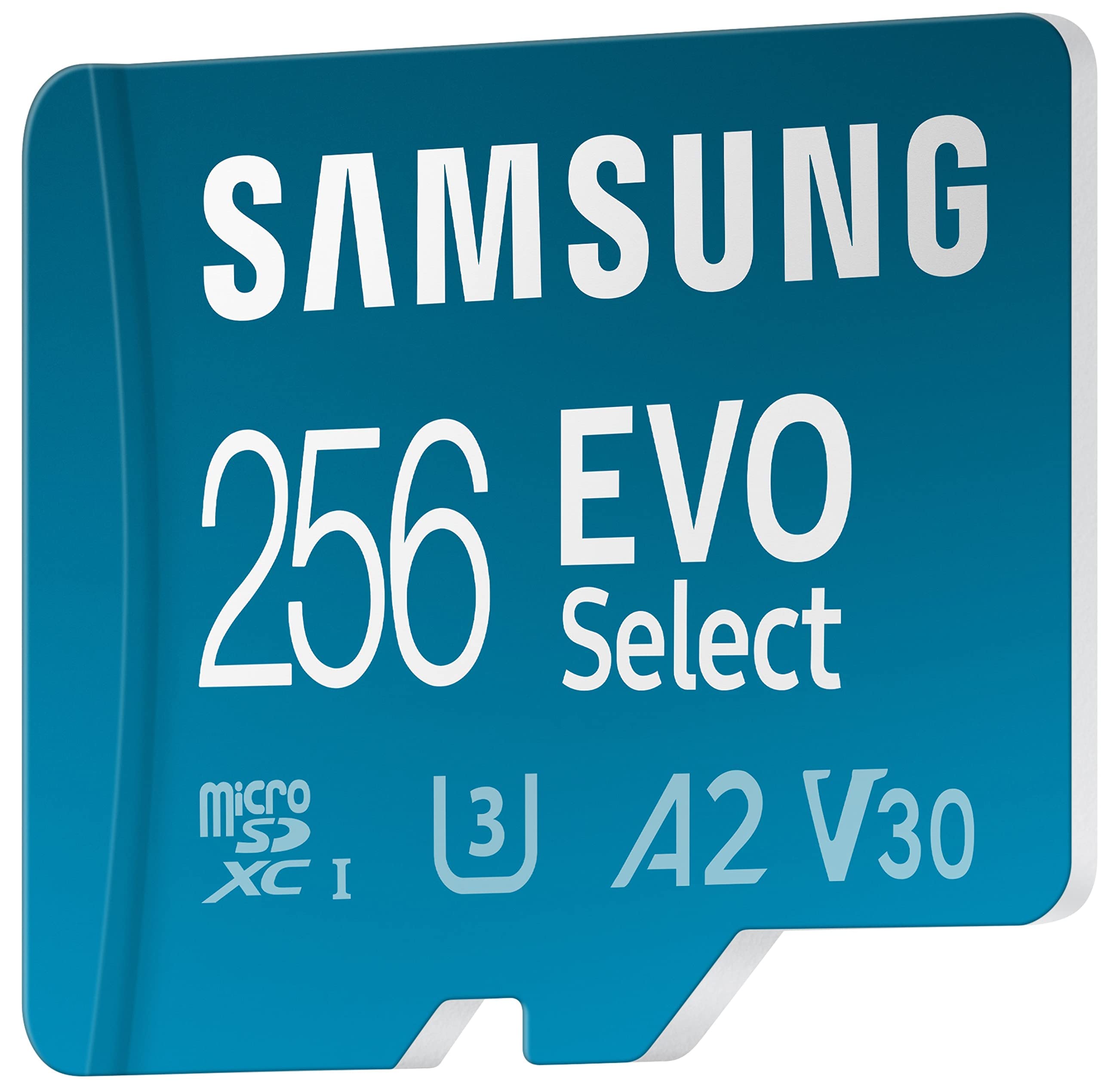 Samsung Evo Select Micro Sd-Memory-Card + Adapter, 256Gb Microsdxc 130Mb/S Full Hd & 4K Uhd, Uhs-I, U3, A2, V30, Expanded Storag