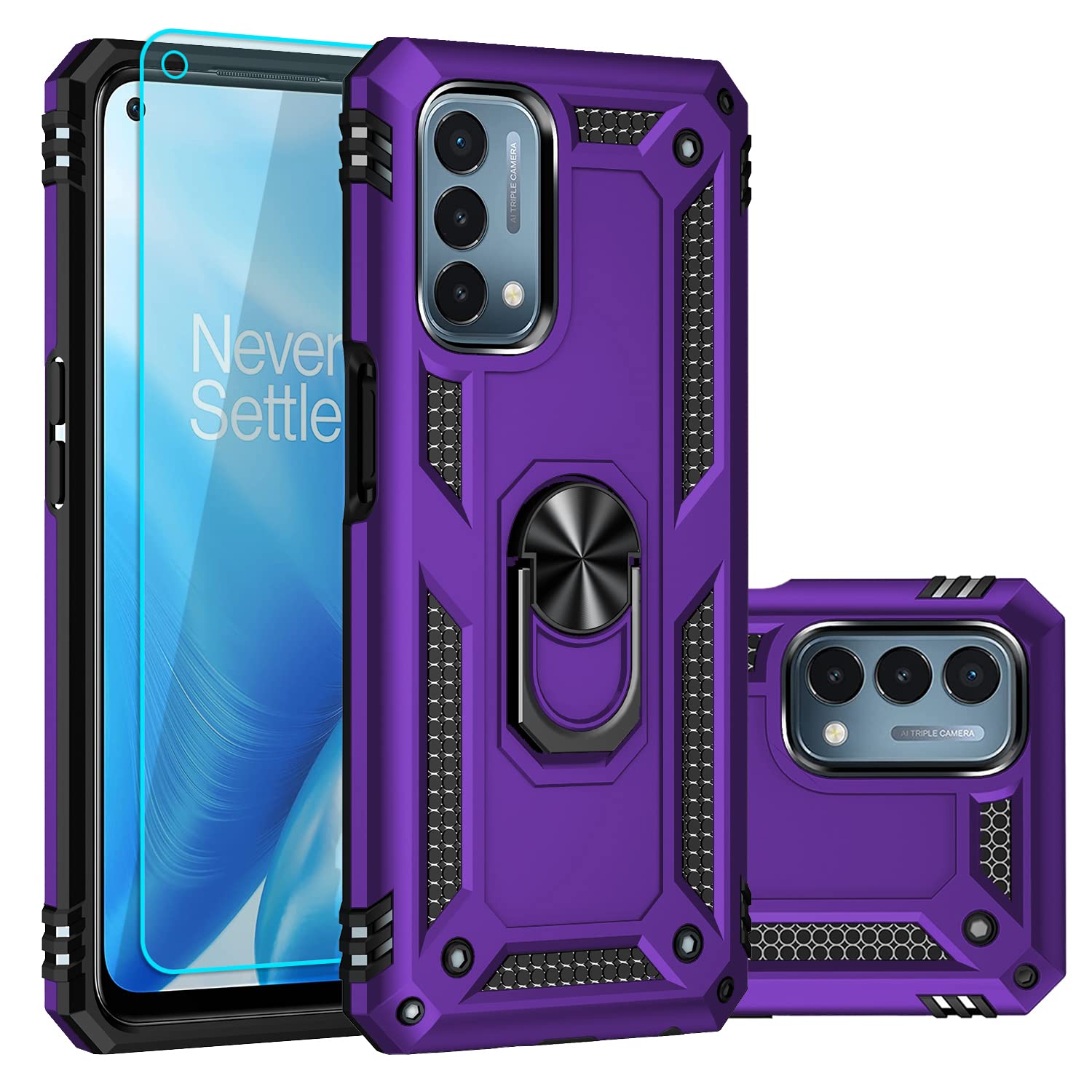 Sktgslamy For Oneplus Nord N200 5G Case,With Screen Protector,[Military Grade] 16Ft. Drop Tested Cover With Magnetic Kickstand C
