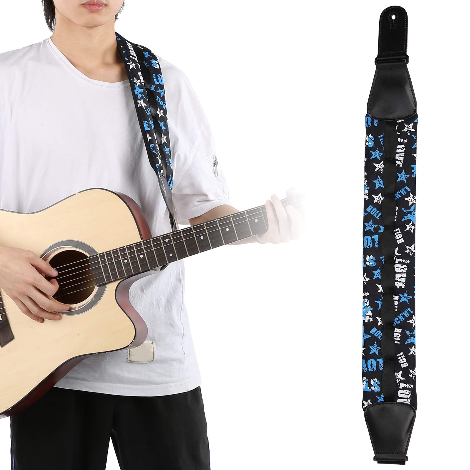 Ubervia Guitar Strap, Widen Thicken Guitar Strap, 3.7 * 0.7in Oxford Cloth Adjustable for Electric Guitar Electric Bass