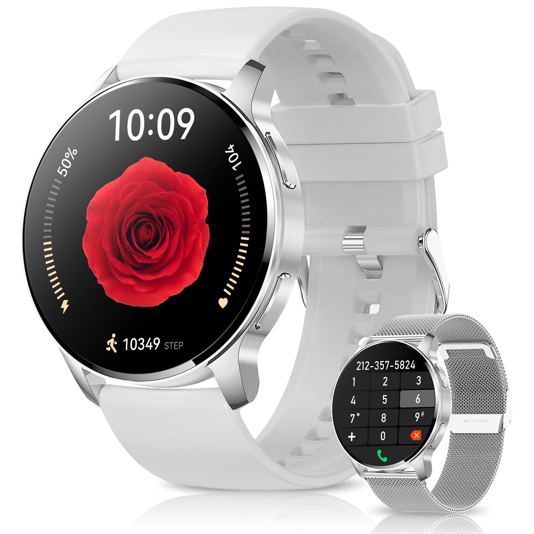 Lefitus Smart Watch For Men Women, Bluetooth Smartwatch Make/Receive Calls, 1.32 '' Touch Screen Waterproof Women Fitness Watch 