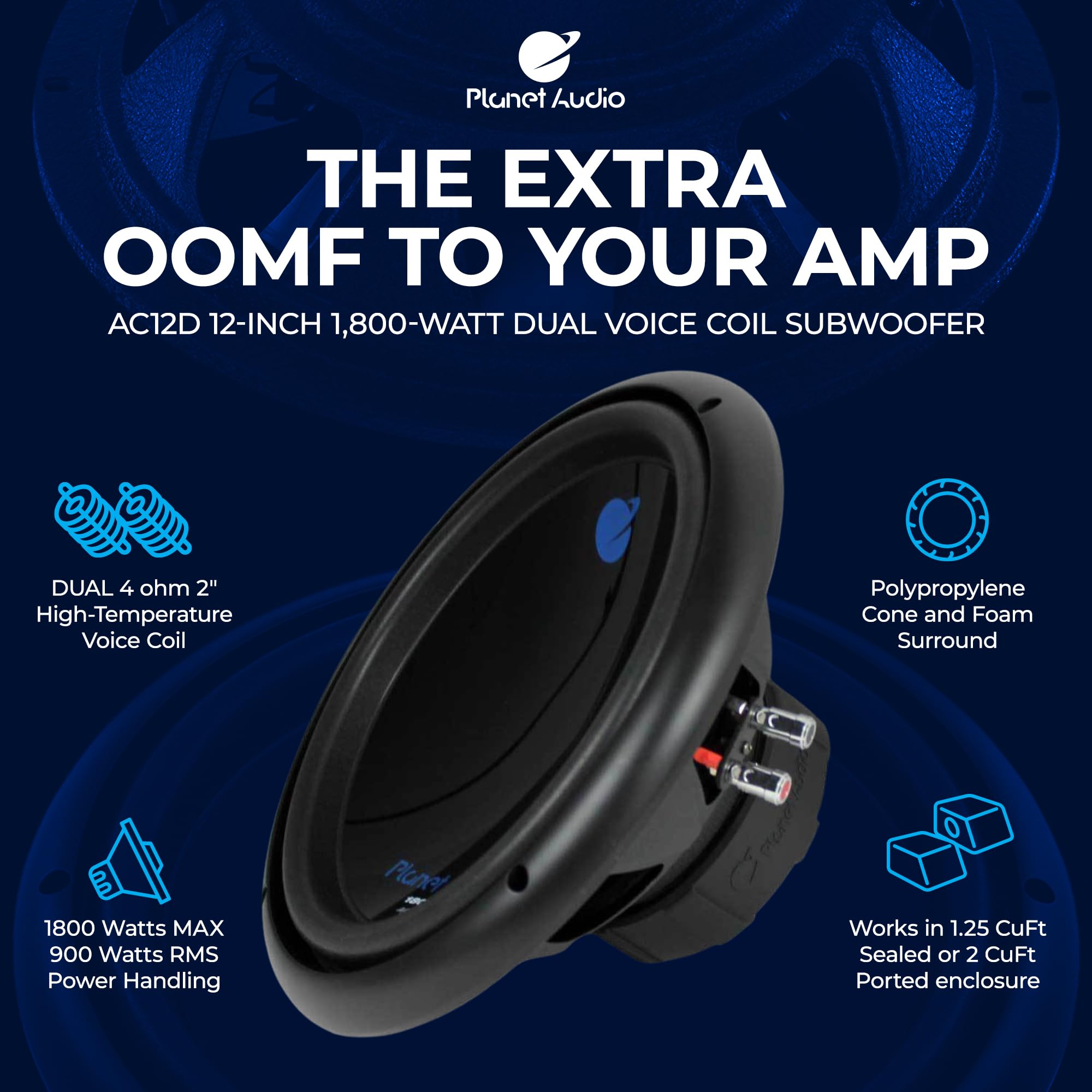 Planet Audio Ac12D 12 Inch 3600W Subwoofers (Pair)