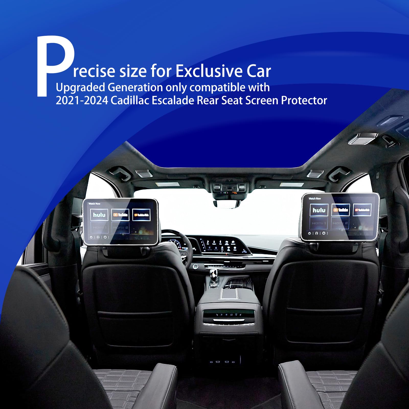 Xxciwp 2024 Tahoe Escalade Screen Protector For 2021 2024 Cadillac Escalade Chevy Tahoe Suburban & Gmc Yukon Dual 12.6Inch Rear