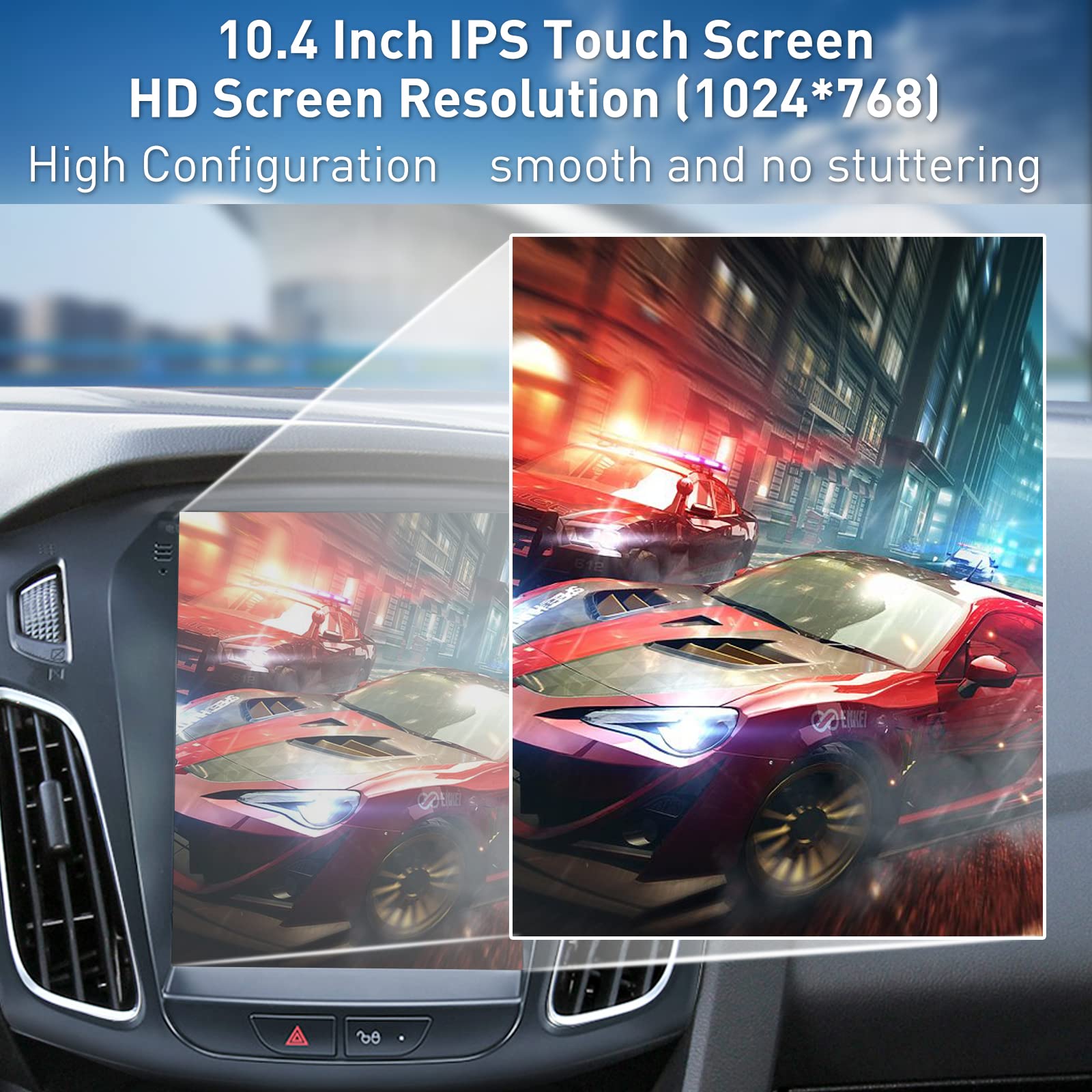 Ford Focus Car Stereo Radio 2012 2018 With Carplay/Android Auto, 10.4 Inch Ips Touch Screen Android 11 Car Radio With Gps Naviga