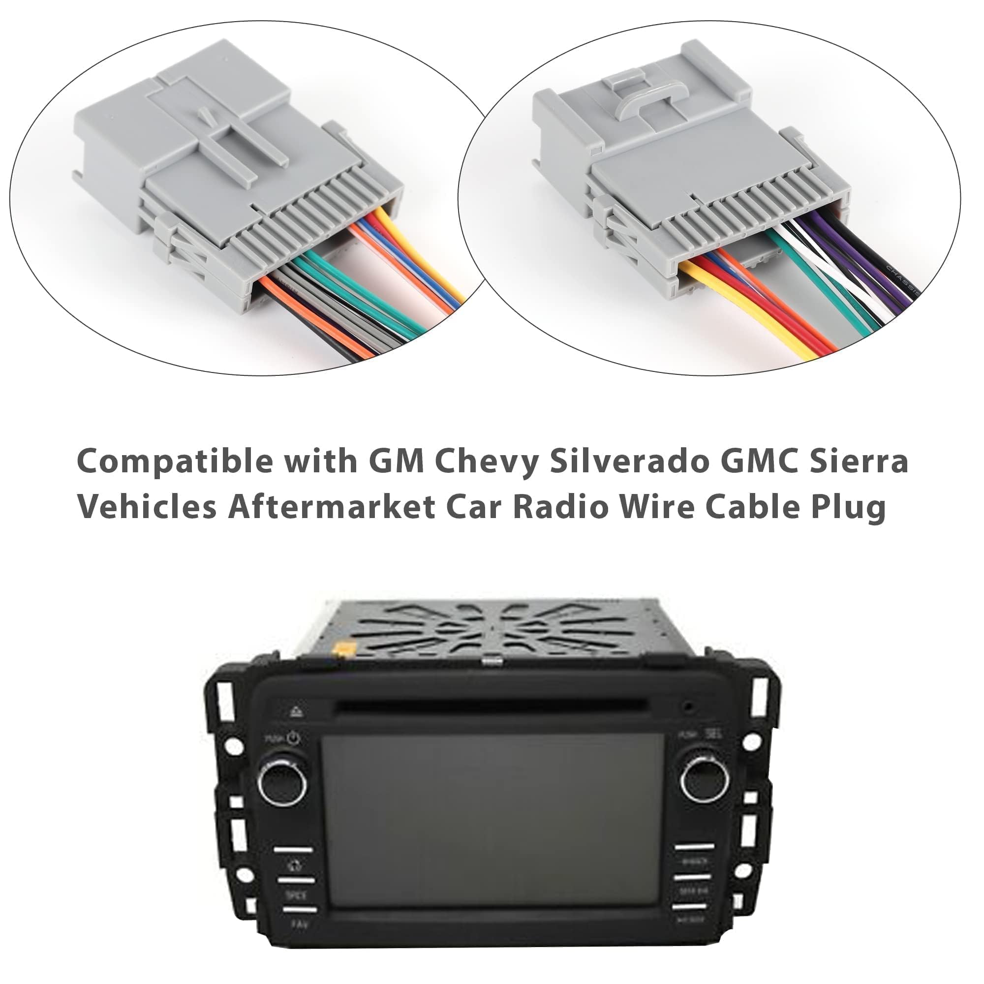 Nuith Stereo Wiring Harness W/Factory Antenna Plug To Aftermarket Radio Connector Kit For 2003 2006 Chevy Silverado/Suburban Gmc