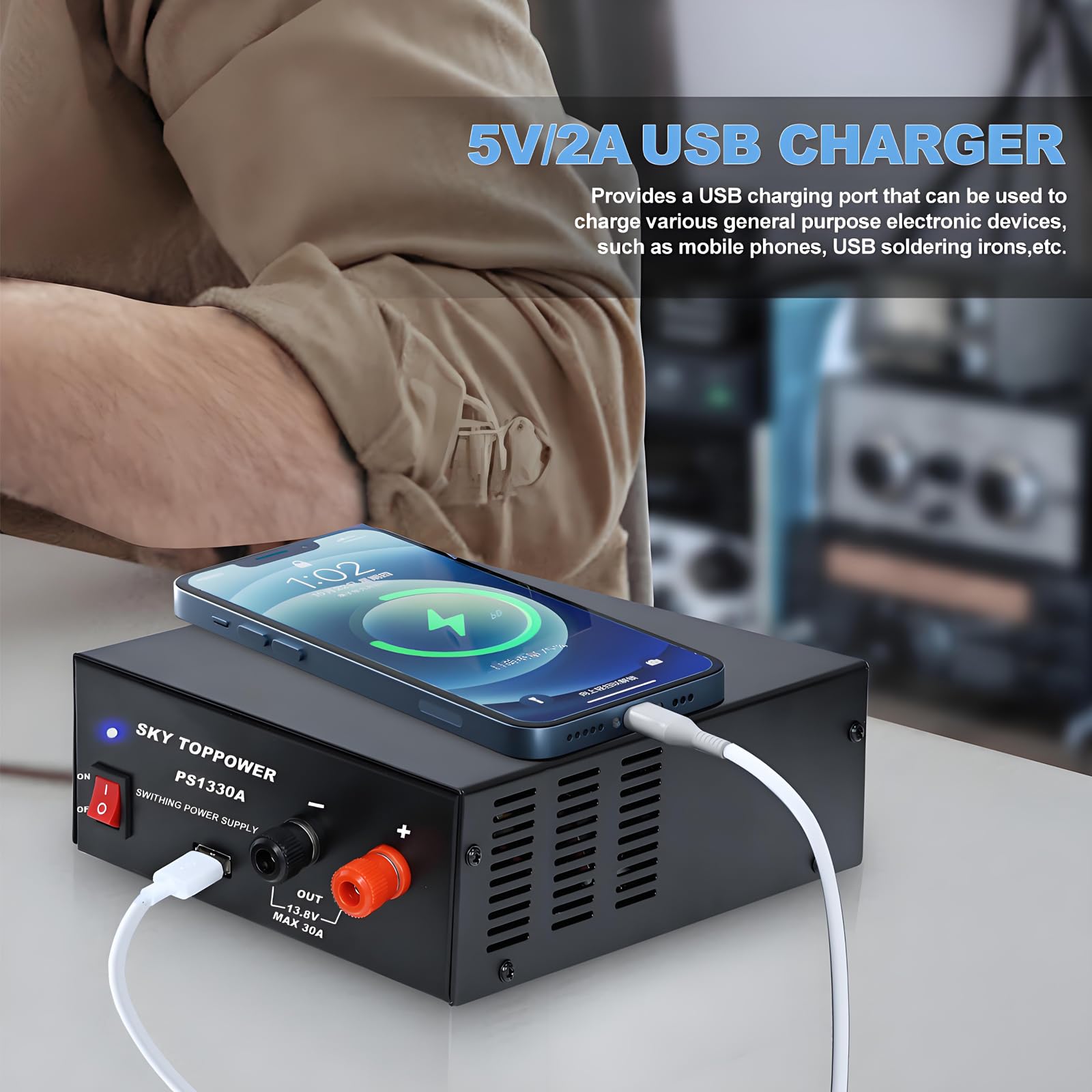 13.8V 30A Dc Power Supply For Ham Radio,30 Amp Compact Regulated Bench Power Supply Lab Benchtop Ac To Dc Converter,Cooling Fan,