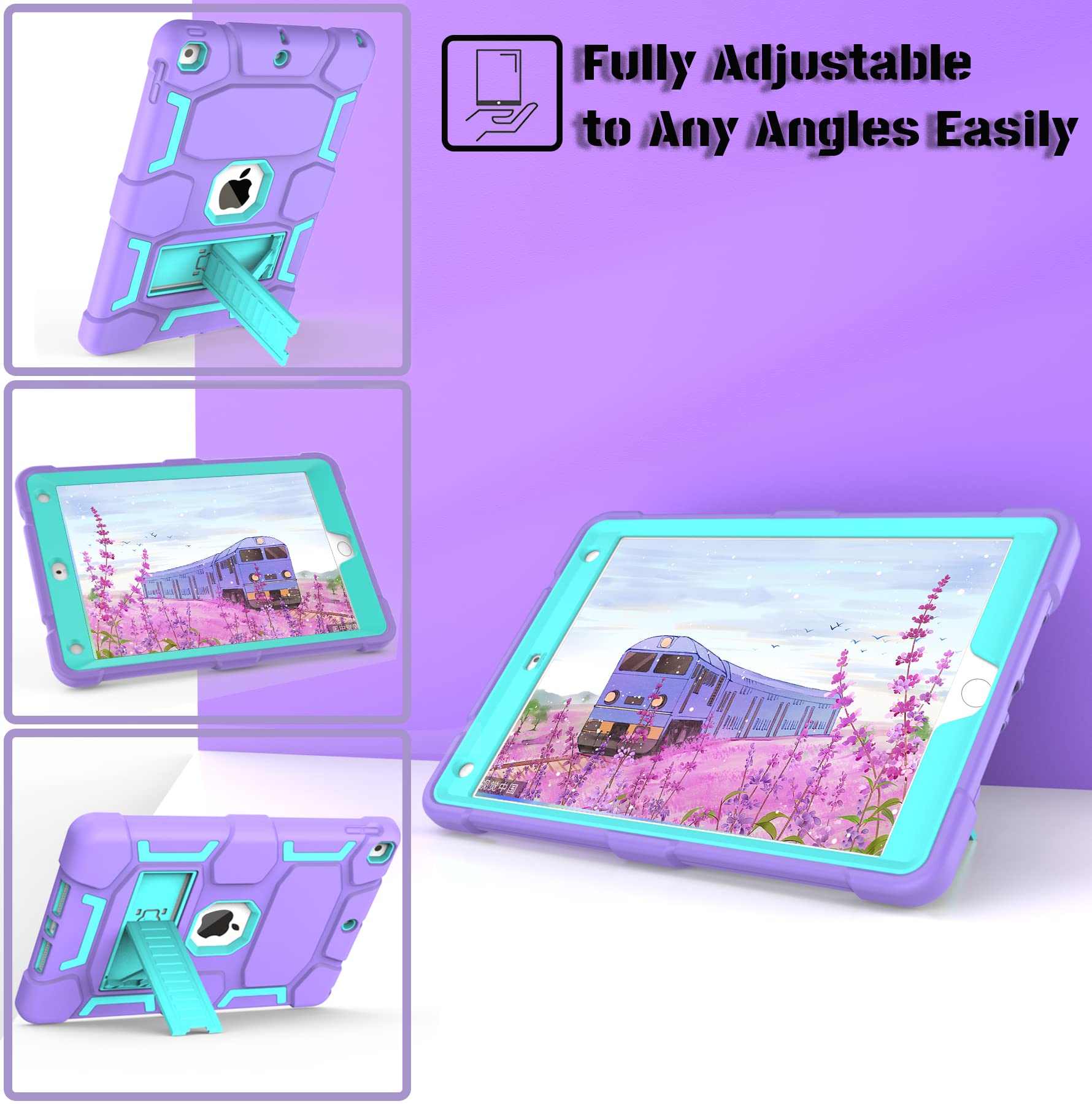 Ccmao For Ipad 9Th Generation Case, Ipad 8Th 7Th Generation Case, Ipad 10.2 Inch 2021/2020/2019 Case, Heavy Duty Shockproof Prot