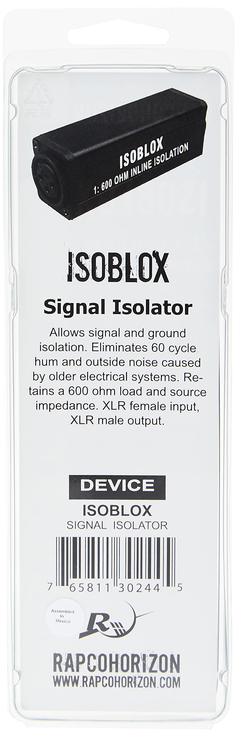 Rapco Horizon Isoblox Transformer Isolation 1:1 Blox Device