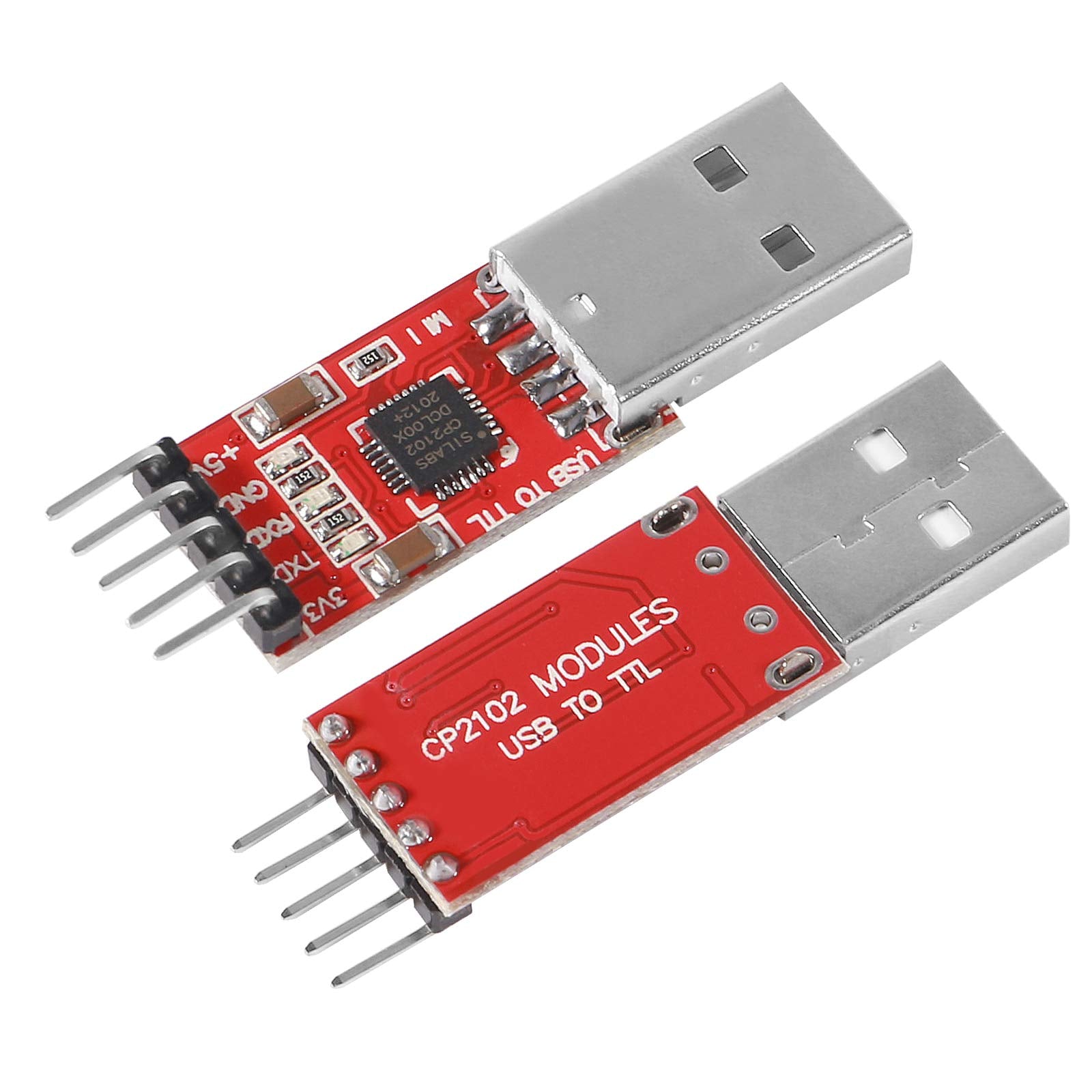 Atnsinc 3Pcs Cp2102 Usb 2.0 To Ttl 5Pin Serial Adapter Usb To Ttl Serial Converter Module For Uart Stc 3.3V And 5V With Dupont W
