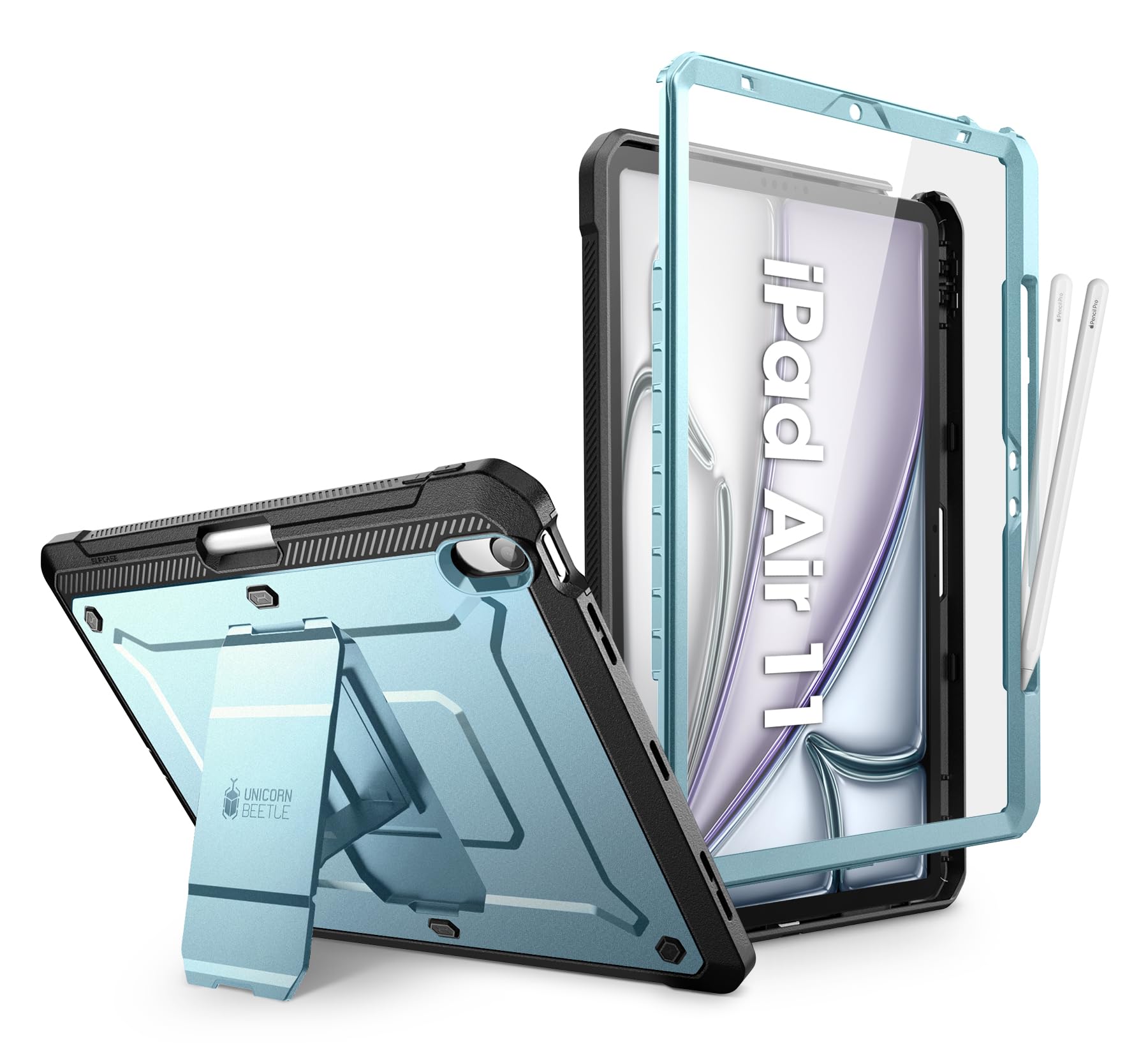 SUPCASE for iPad Air 11 Inch Case 6th Generation M2 2024, [Builtin Screen Protector & Pencil Holder & Stand] FullBody Rugged C