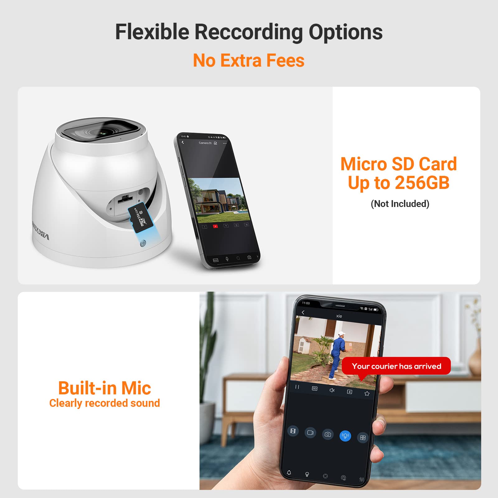 Vikylin 6Mp Starlight Ip Security Camera Dome With Built-In Mic, 256Gb Sd Card Slot, 2.8Mm Fixed Lens, 98Ft Ir Night Vision,Ip67