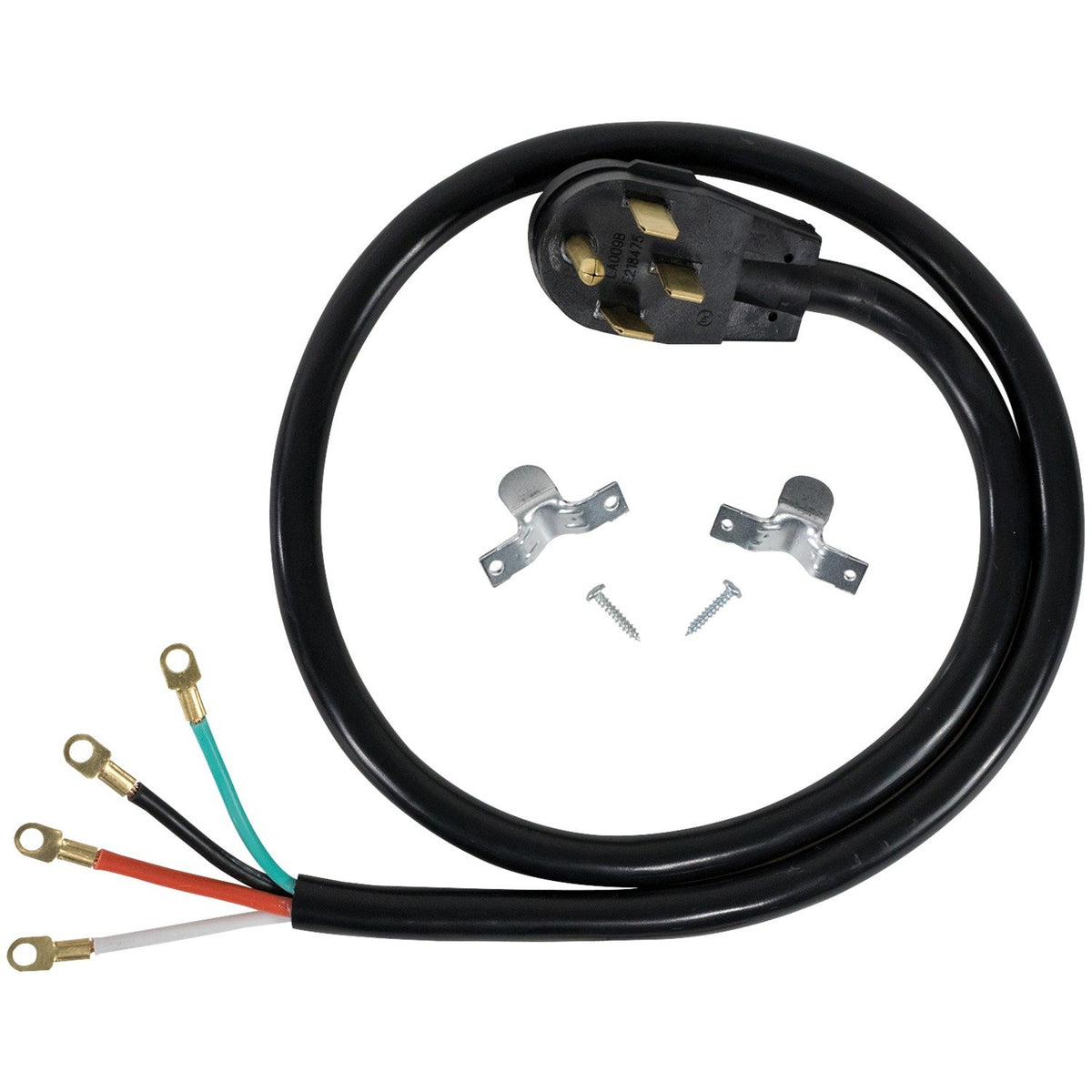 Certified Appliance Accessories 50 Amp Appliance Power Cord, 4 Prong Range Cord, 4 Wires With Eyelet Connectors, 5 Feet, Copper