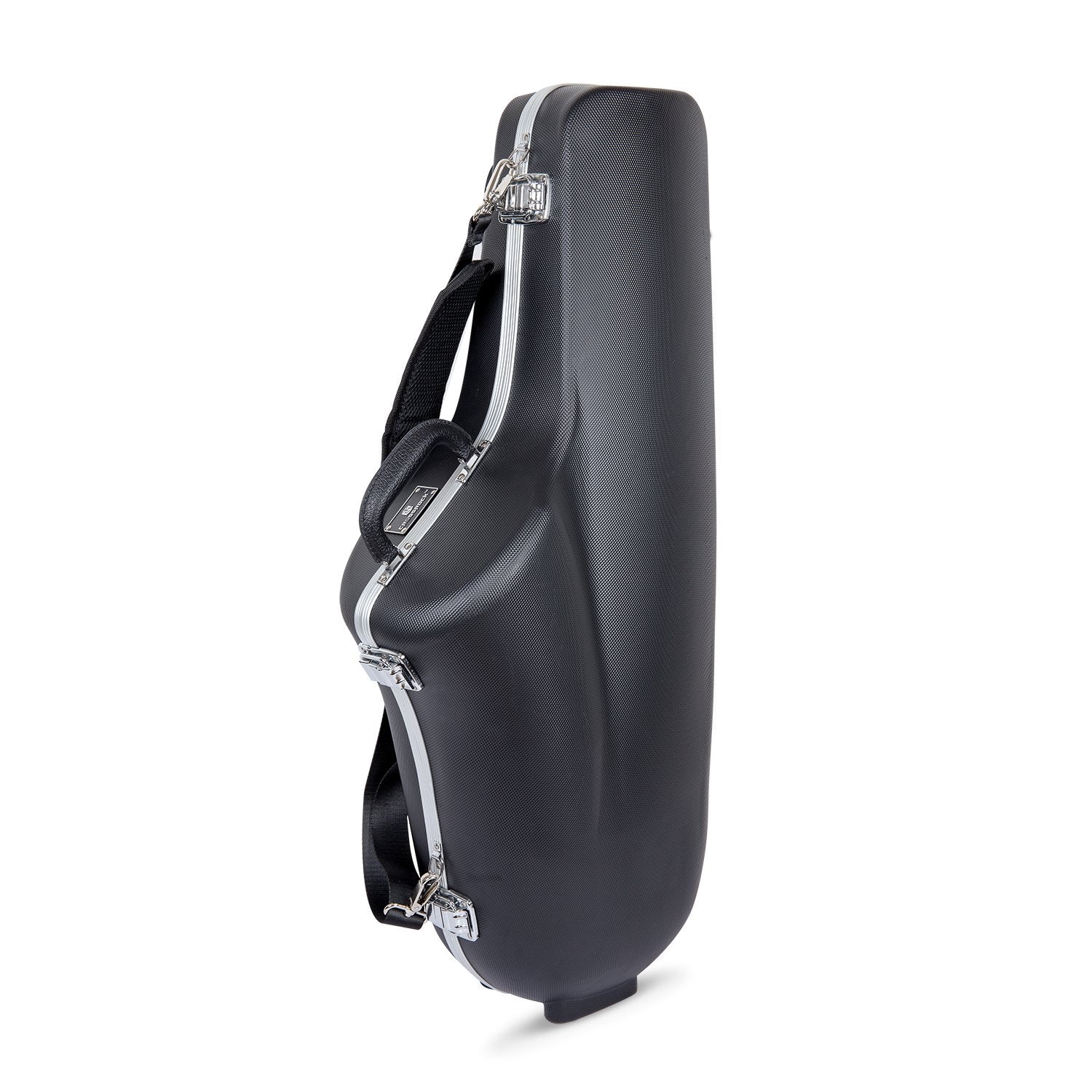 Crossrock Abs Tenor Saxophone Case   Contoured Black Diamond Texture, Deep Blue Velvet Interior, Accessory Pocket, Security Lock
