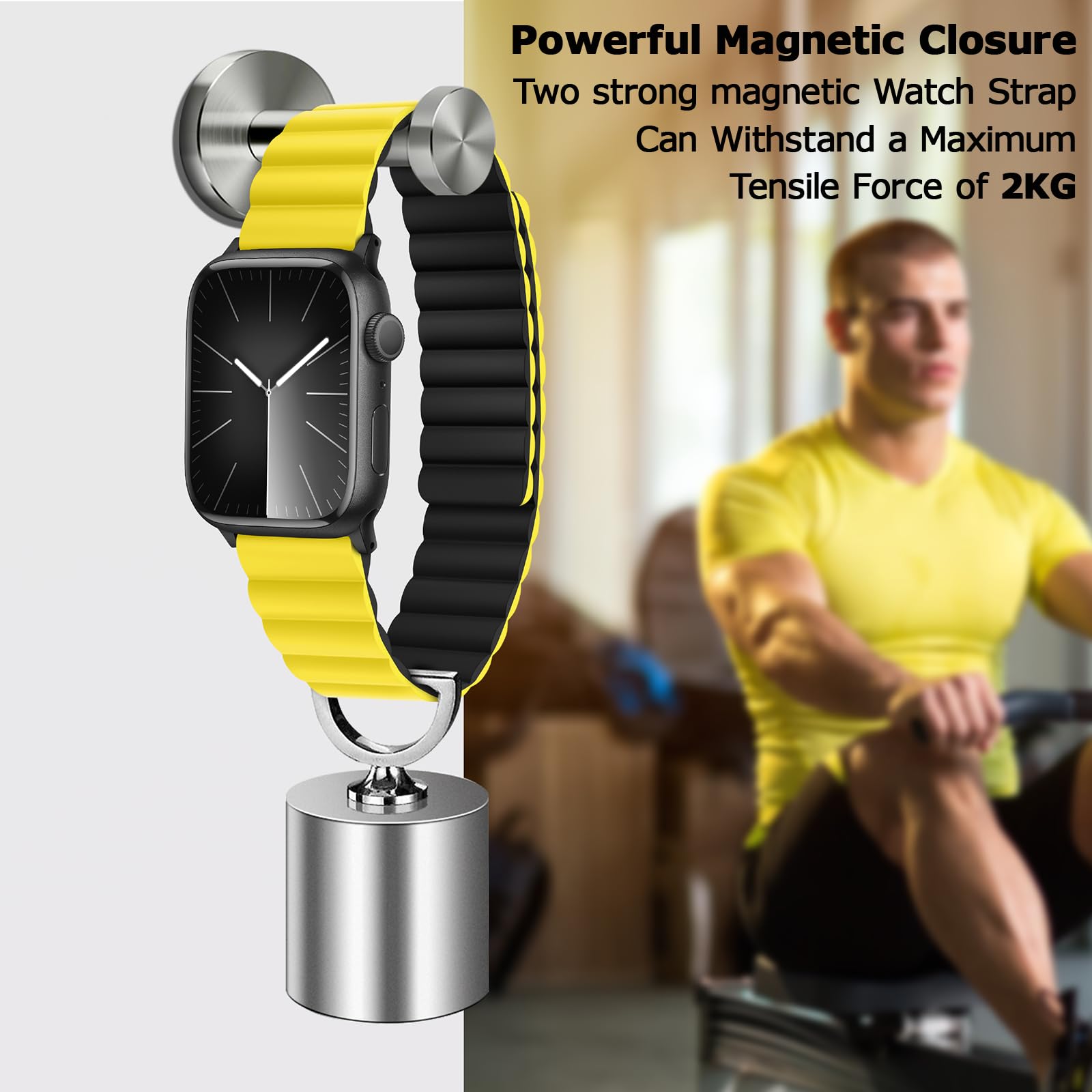 Tasikar Silicone Magnetic Bands Compatible With Apple Watch Band 42Mm(Series 10) 41Mm 40Mm 38Mm, Adjustable Strap With Strong Ma