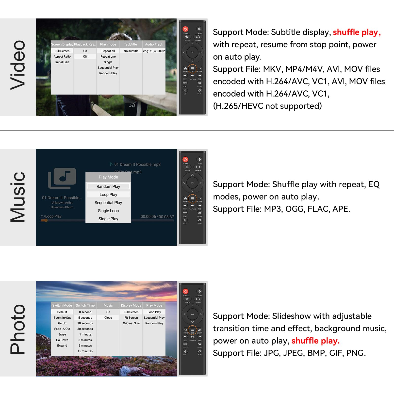 Hdmi Media Player, Black Mini 1080P Full Hd Ultra Hdmi Digital Media Player For  Mkv/Rm  Hdd Usb Drives And Sd Cards