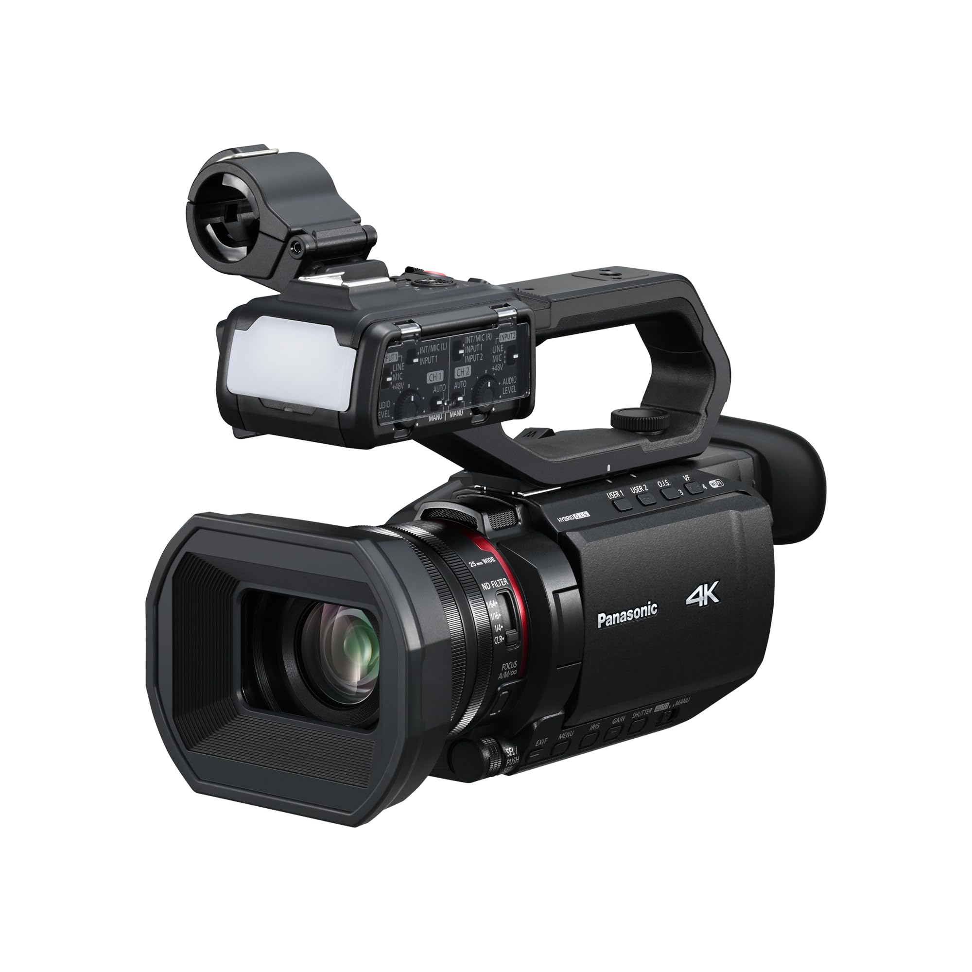 Panasonic X2100 4K Camcorder for Directors, Wide Angle Telephoto Lens with 24X Zoom, Hybrid O.I.S.,Lightweight Heat Dispersing D
