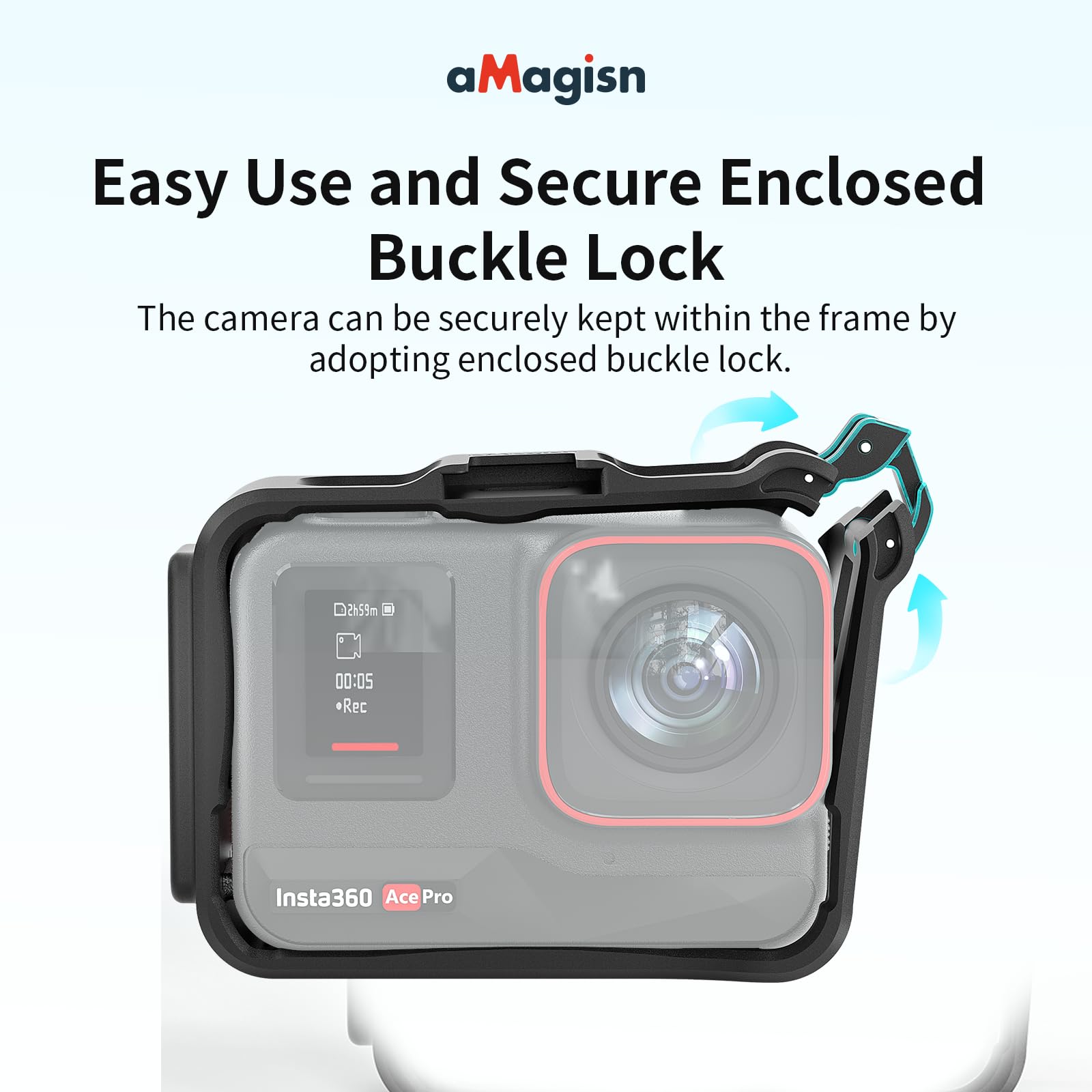 Rszfnjxry Plastic Frame Cage Compatible With Insta360 Ace/Ace Pro,Protective Durable Housing Case With Cold Shoe Mount Compatibe