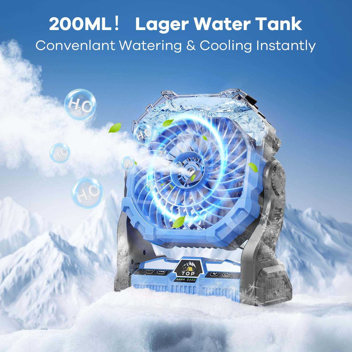 Misting Fan Portable With Rgb Lantern, 30000 Mah Rechargeable Battery Operated Camping Mist Fan With Emergency Hurricane Supplie