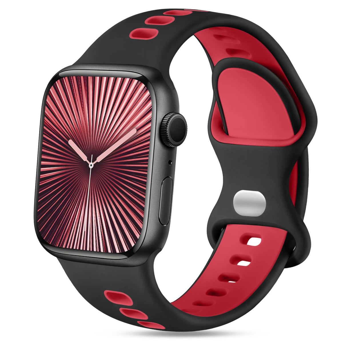 Witzon Sport Band Compatible With Apple Watch Bands For Men 42Mm 41Mm 40Mm 38Mm, Soft Silicone Strap Breathable Smart Watches Re
