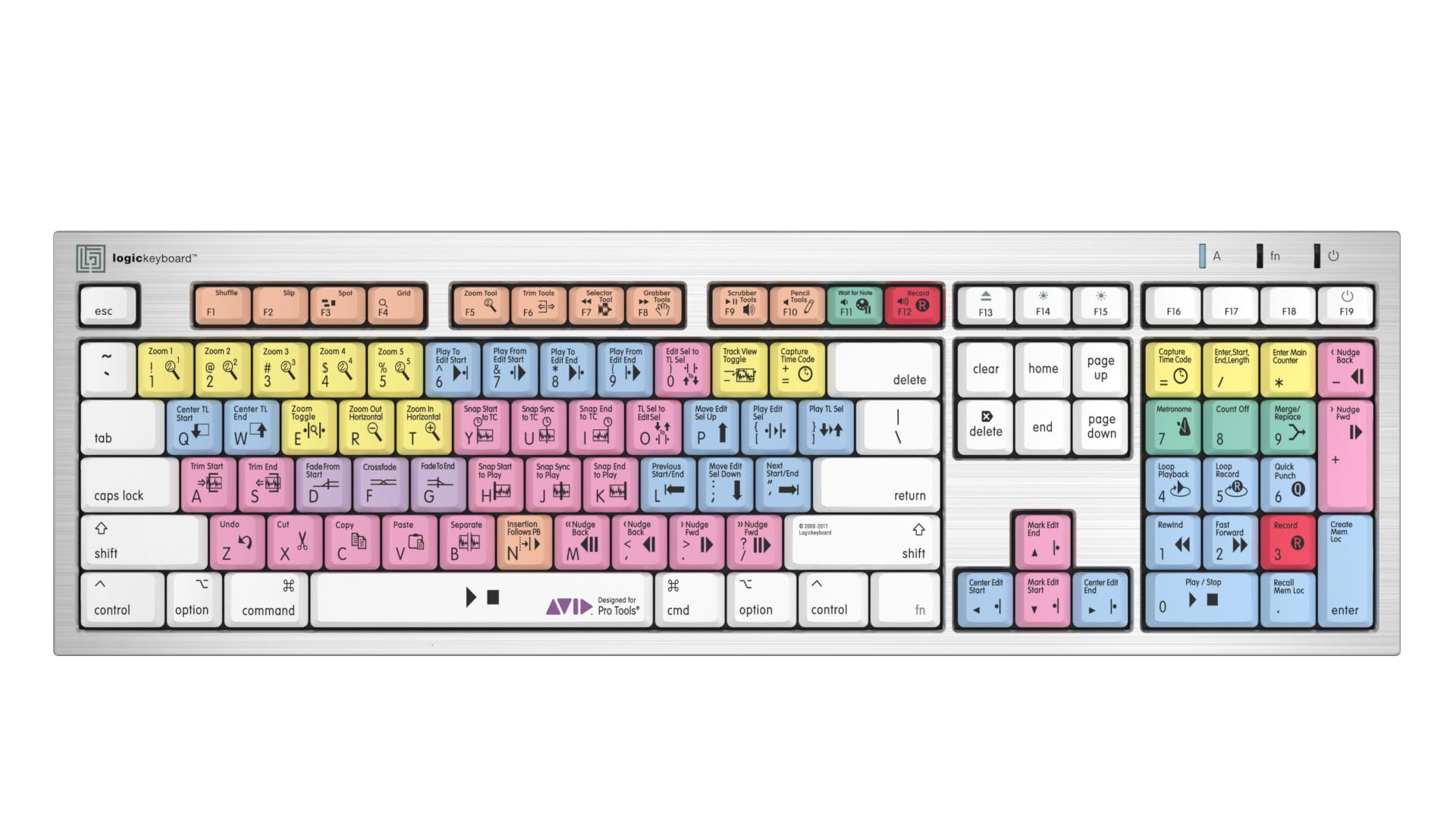 Logickeyboard Slimline Designed for Composing in Avid Pro Tools on Mac  p/n LKBU-PT-CWMU-US