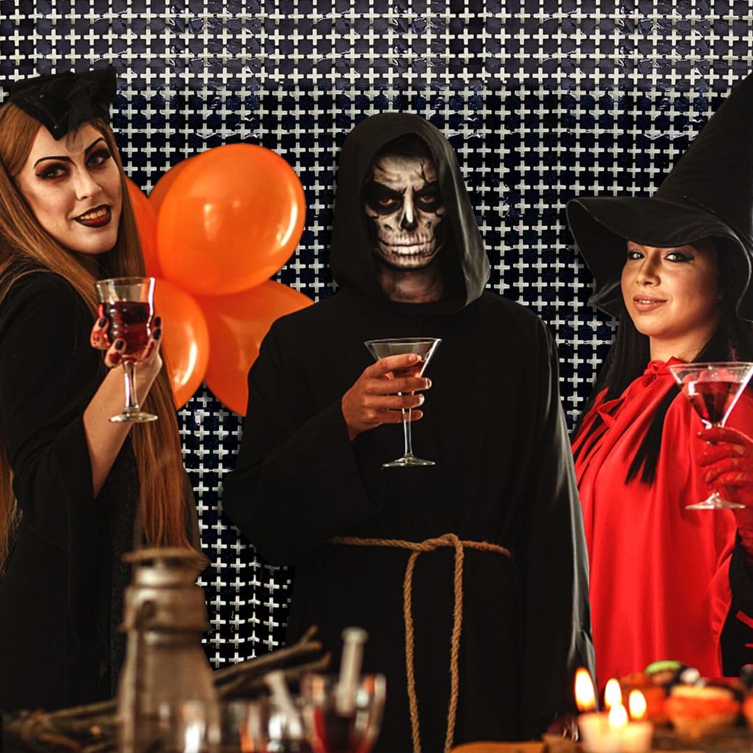 Square Tinsel Curtain Party Backdrop   10Pcs Glitter Foil Fringe Curtain Party Decor Black Photo Booth Backdrop Streamers For Ha