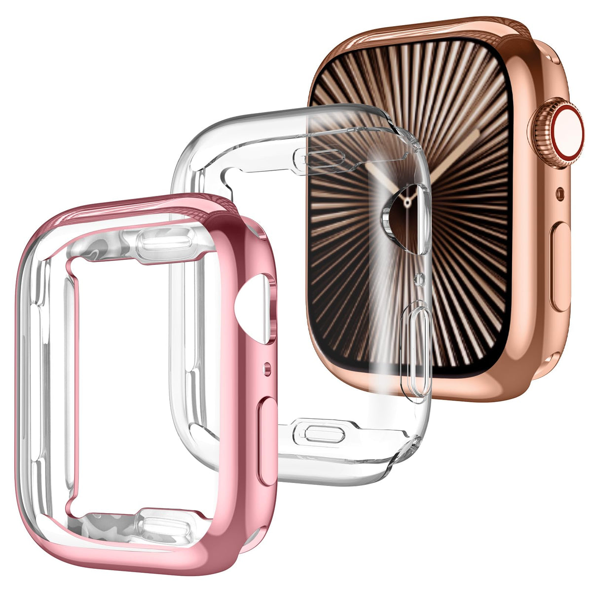 Geak 3 Pack Case Compatible With Apple Watch Series 10 Screen Protector 46Mm,Soft Hd High Sensitivity With Tpu All Around Protec