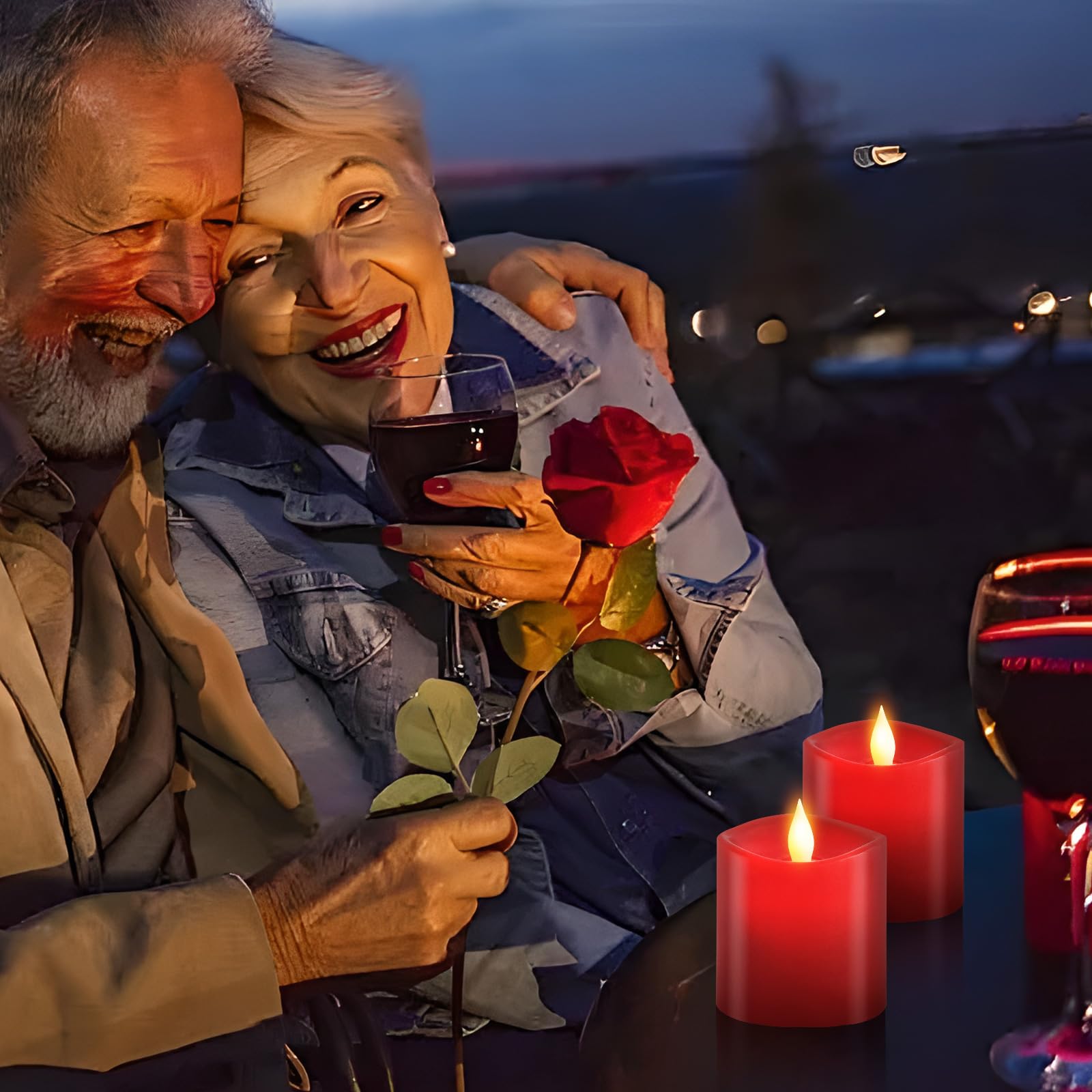 Milysoek 3X3 Flickering Flameless Candles Set Of 2, Led Candles Battery Candles, 3 Inch Flameless Candles With Remote Control,Ba