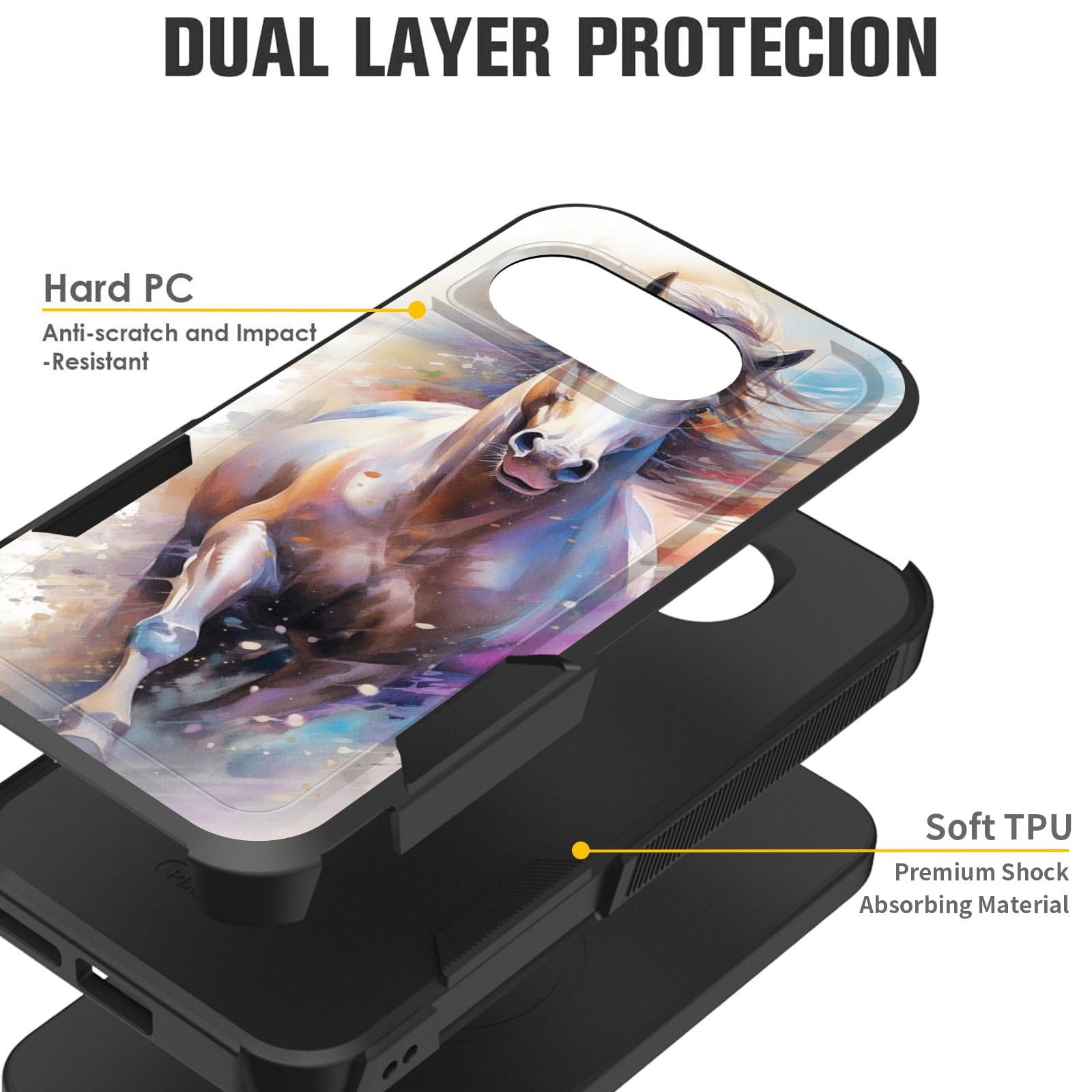 Cicplkse For Pixel 9A Case,Dual Layer Heavy Duty Hybrid Shockproof Hard Pc Soft Silicone Tpu Bumper Protective Cover Case For Go