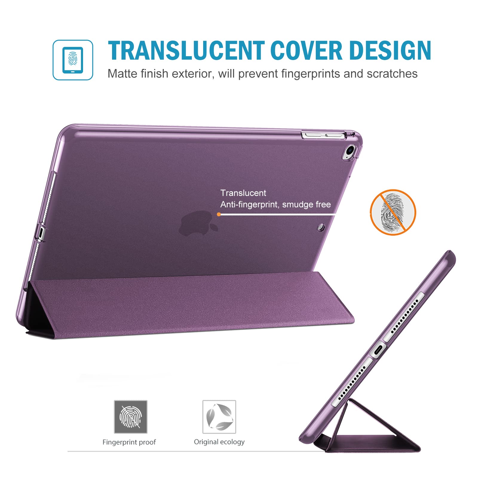 Procase Smart Case For Ipad 9.7 Inch Ipad 6Th 5Th Generation Cases, Ipad Air 2, Ipad Air Case, Slim Soft Tpu Cover Stand Smart Case For Ipad 9.7 2018 2017 Model Ipad Air 2 Air 1  Purple