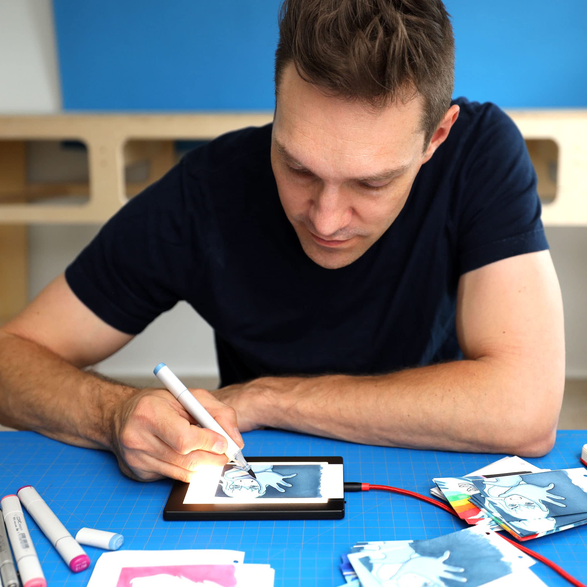 Andymation Flipbook Starter Kit For Kids & Adults With Led Light Pad For Drawing & Tracing Animation, Premium Pre Drilled Flip B