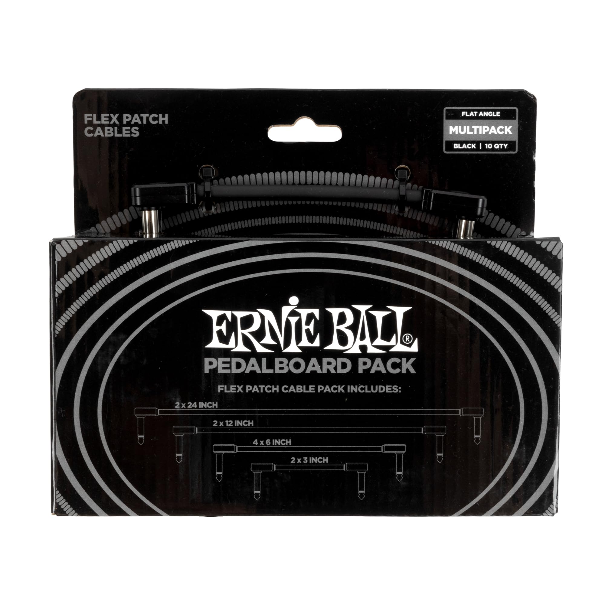 Ernie Ball Flex Patch Cables Pedalboard Multi Pack   Black