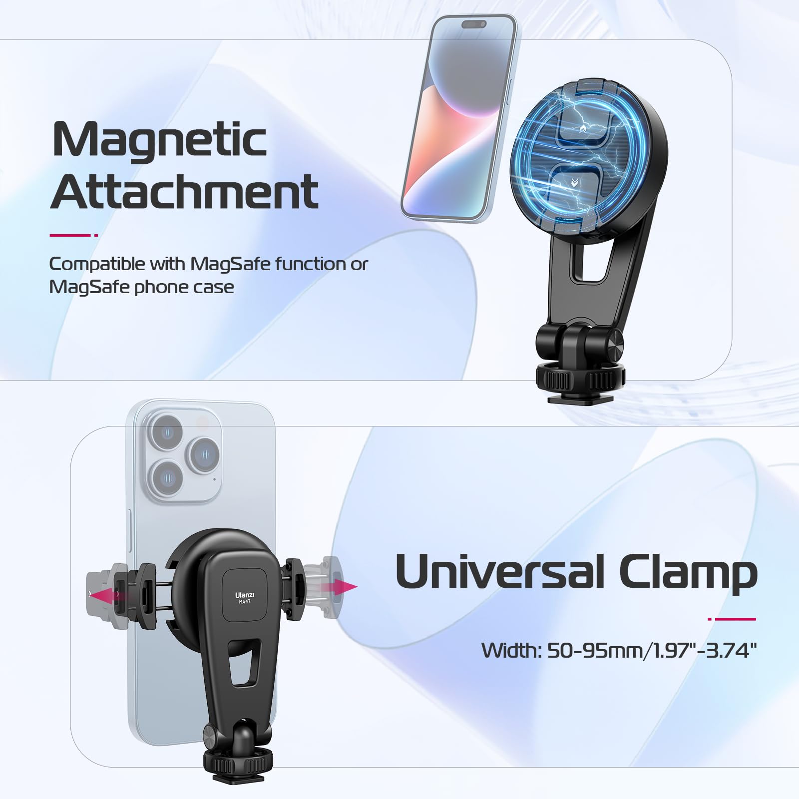 Ulanzi Magnetic Iphone Tripod Mount Ma47, Magnet Phone Holder Adapter Tripod Clamp Compatible With Magsafe For Iphone 12 13 14 1