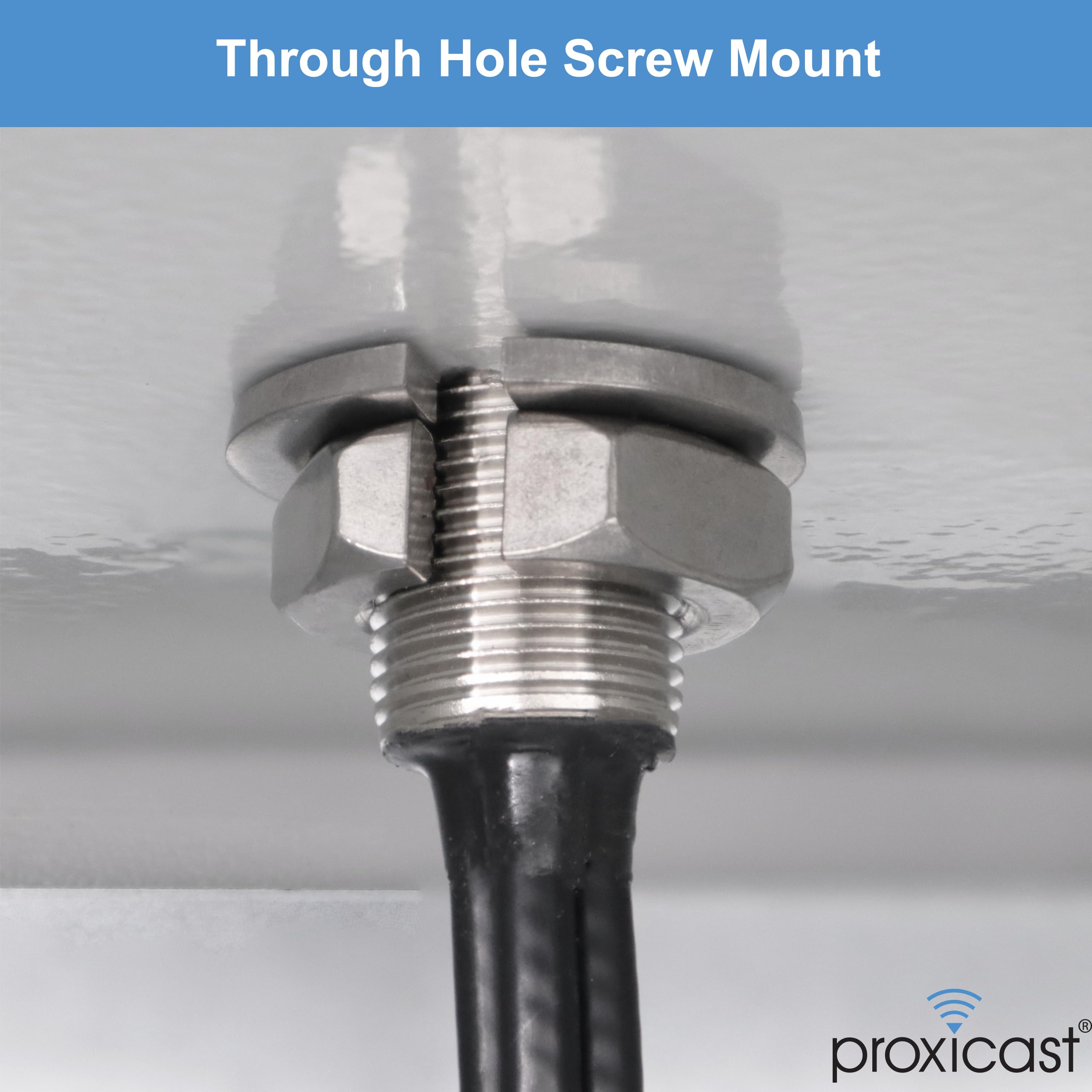 Proxicast 4X4 Mimo 5G Antenna - Vandal Resistant Low Profile Omnidirectional Through-Hole Mount - 2 Ft Coax - White - Compatible