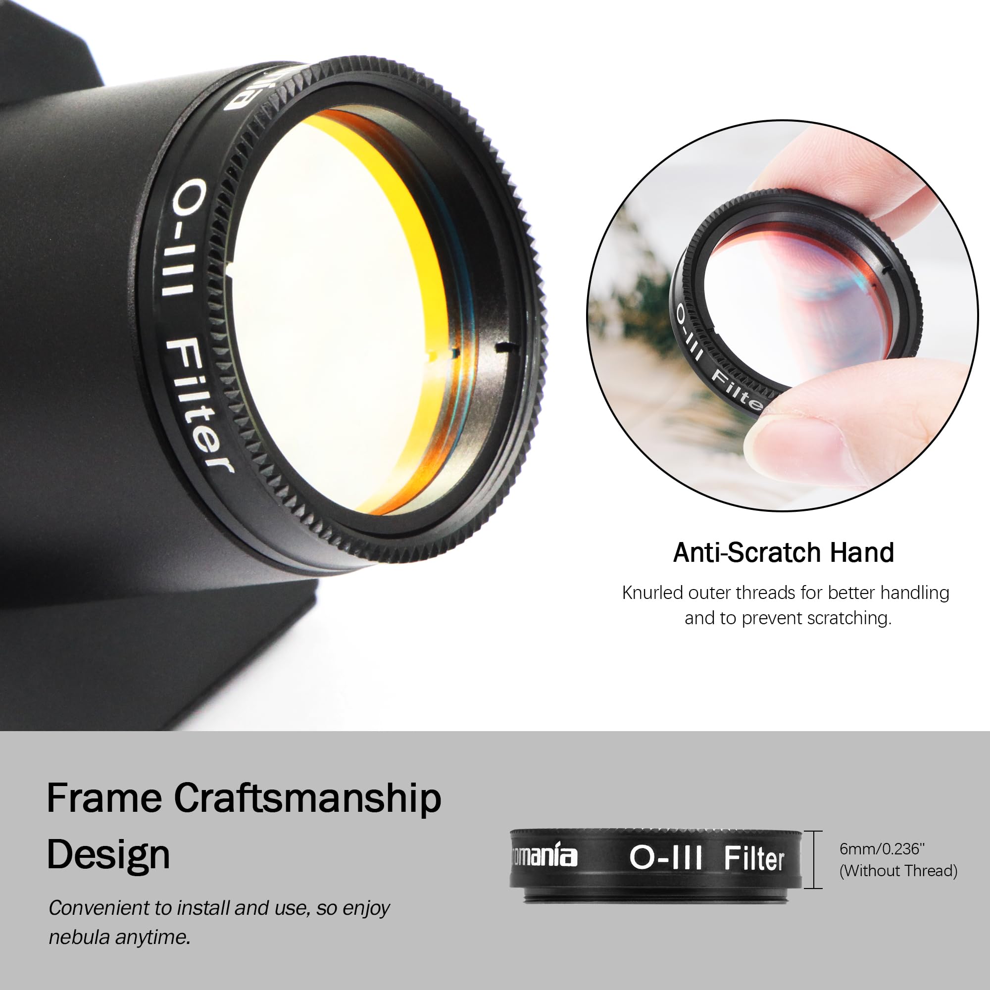 Astromania 1.25'' O Iii Filter   Produces Near Photographic Views Of The Veil, Ring, Dumbbell And Orion Nebula, Among Many Other