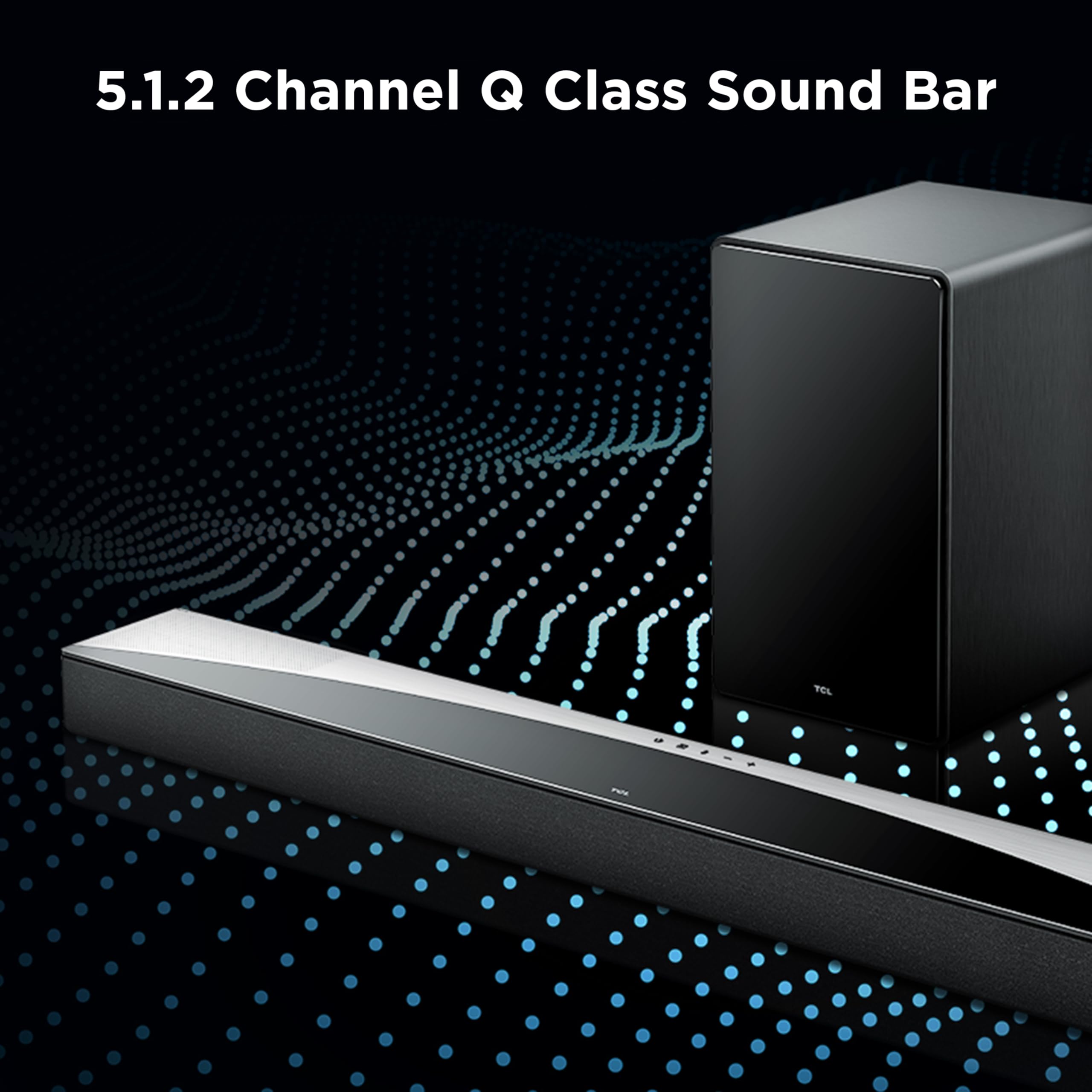 Tcl Q75H Q Class 5.1.2 Channel Soundbar With Dolby Atmos, Dts:X, Ray Danz Technology, Wireless Subwoofer, And Bluetooth Music St