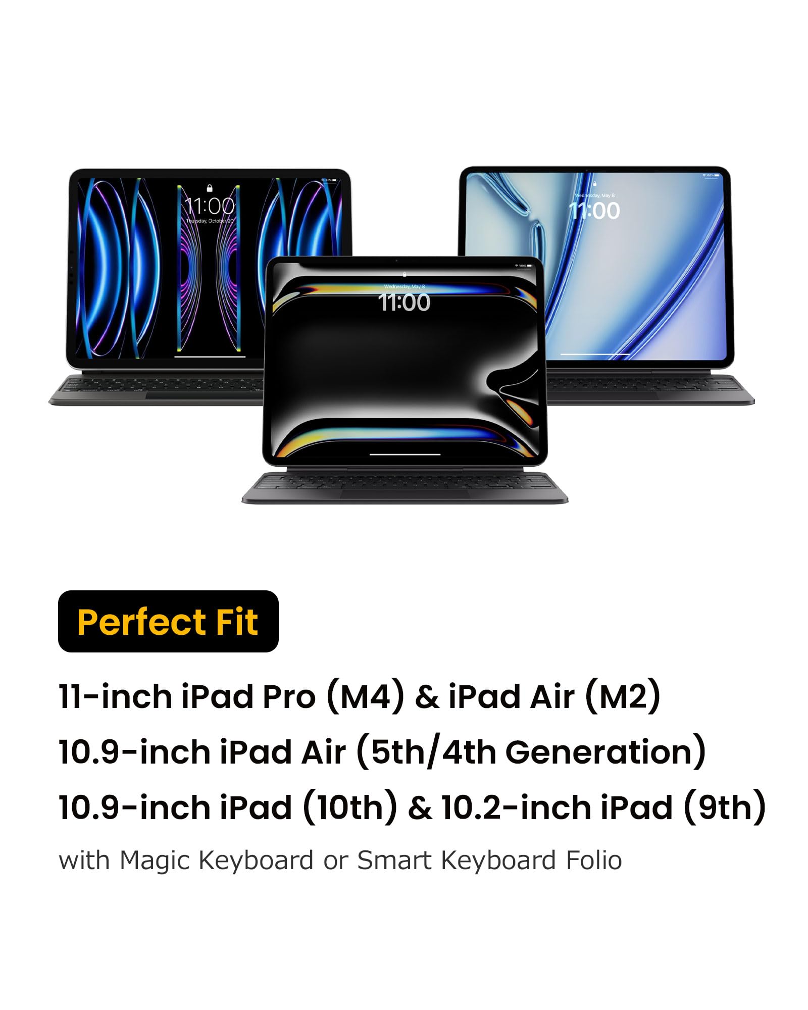 Tomtoc 360 Protective Tablet Sleeve For Ipad Pro 11 Inch (M4), Ipad Air 11 Inch (M2) 2024, Ipad Pro 11 In (4Th/3Rd/2Nd/1St Gen) With Magic Keyboard/Smart Keyboard Folio, Water Resistant Ipad Case