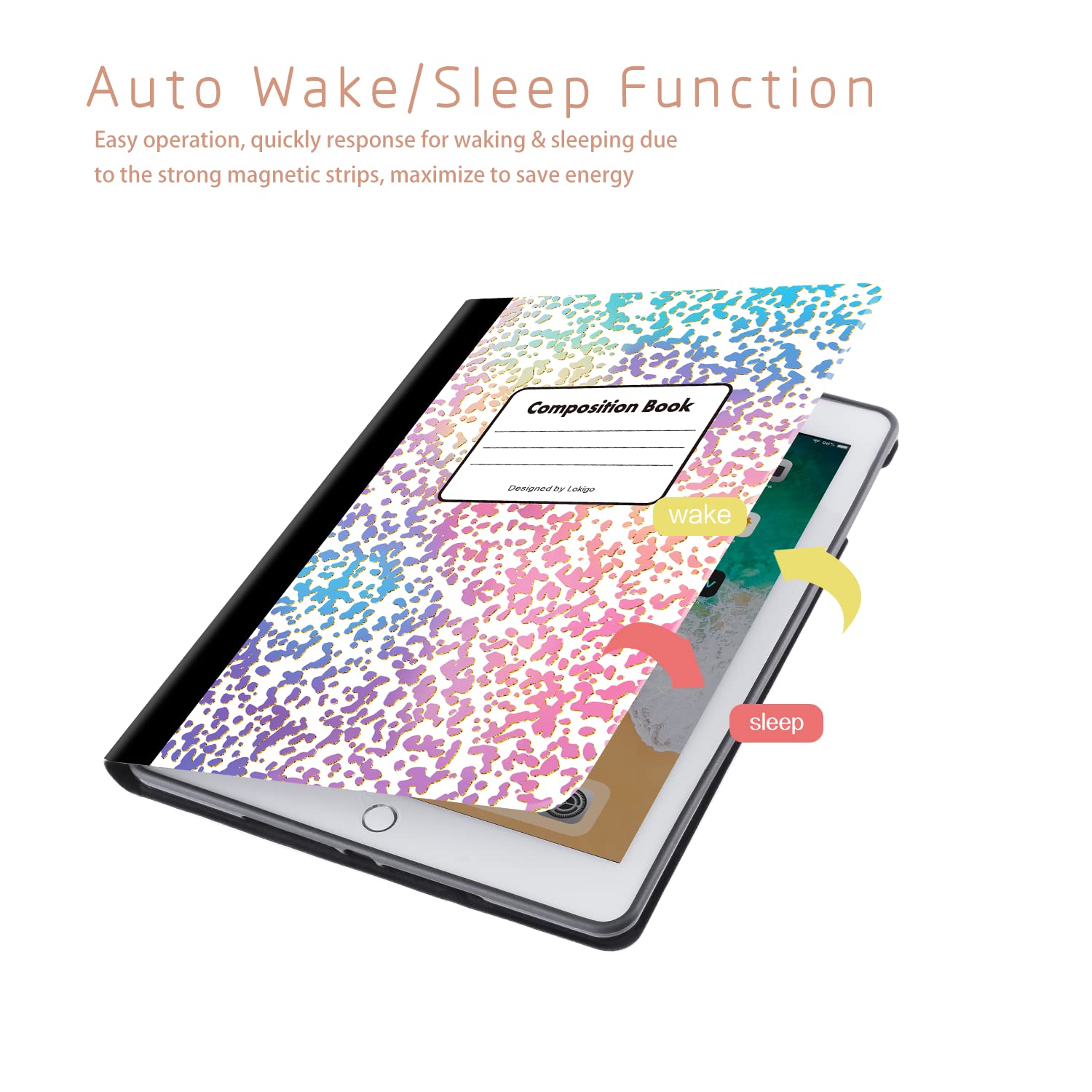 9.7 Inch Ipad 6Th Generation Case 2018/Ipad 5Th Generation Case 2017, Ipad Air 2/Air 1 Case, Protective Slim Fit Smart Cover Wit