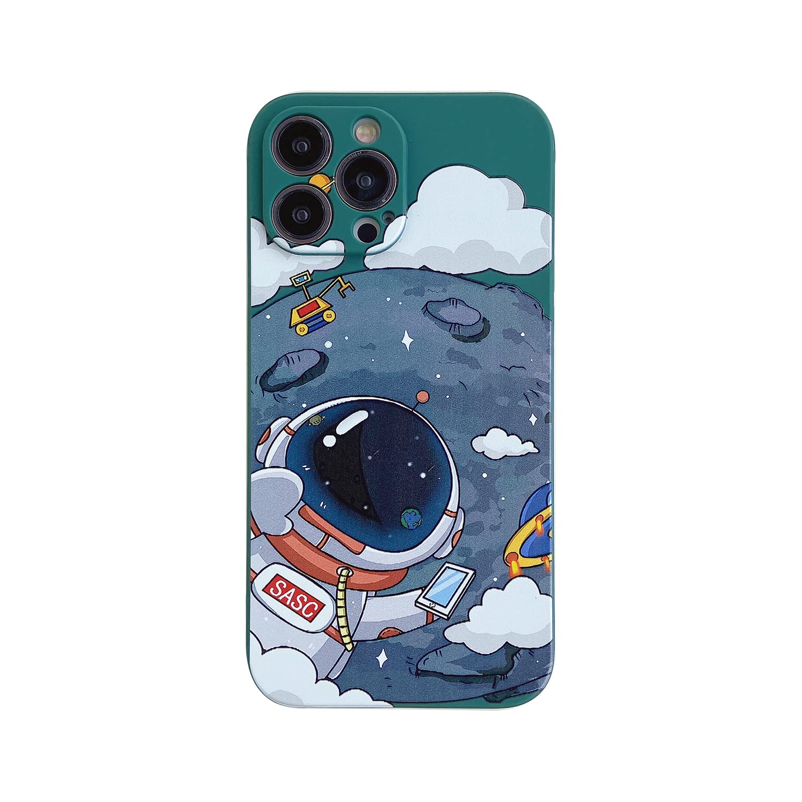 Yonds Queen For Iphone 13 Cute Case, Cool Cartoon Astronaut Planet Moon Space Design Stylish Soft Tpu Bumper Shockproof Anti Sli