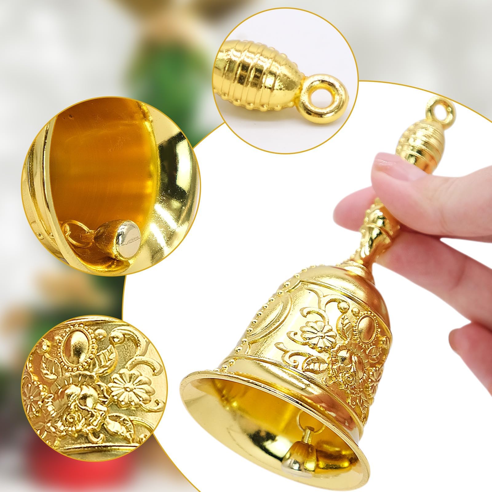 Golden Handbell, Small Hand Bell Hand Call Bells Wedding Bells, Table Bell Service Bell For Restaurant, Hotel, Shops, Pet Traini