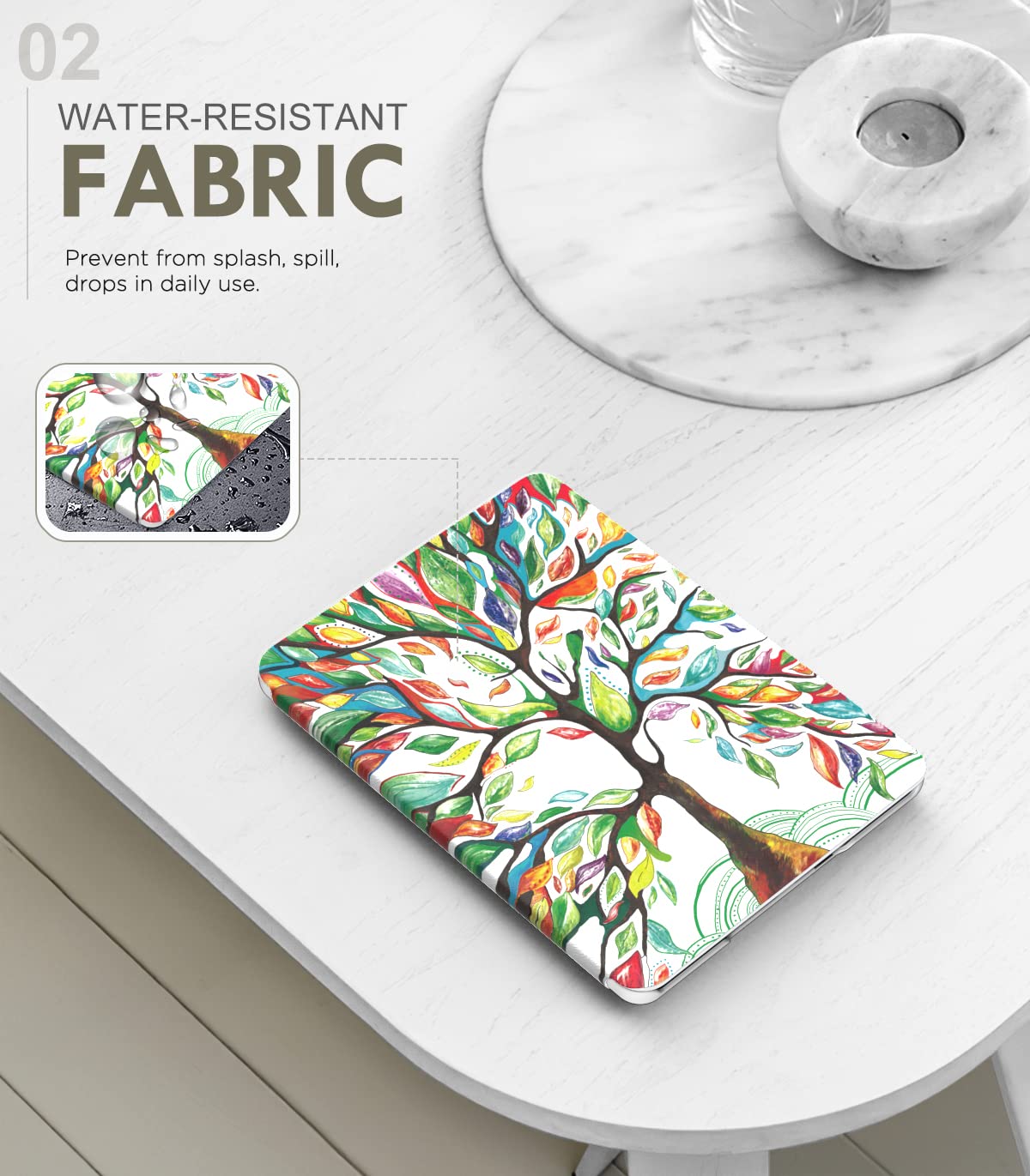 MoKo Case for 6.8' Kindle Paperwhite (11th Generation 2021) and Kindle Paperwhite Signature Edition, Light Shell Cover with Auto Wake/Sleep for Kindle Paperwhite 2021 E Reader, Lucky Tree