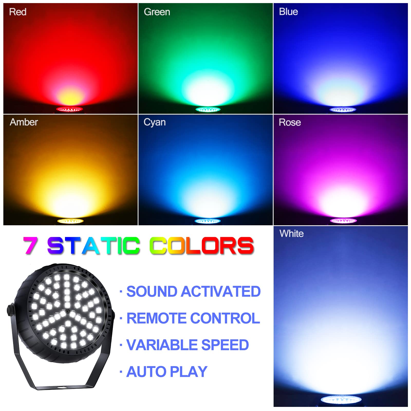 Strobe Lights Halloween, Telbum Colorful Strobe Light For Parties, Super Bright 54 Rgb Led Mini Strobe Light With Remote Control