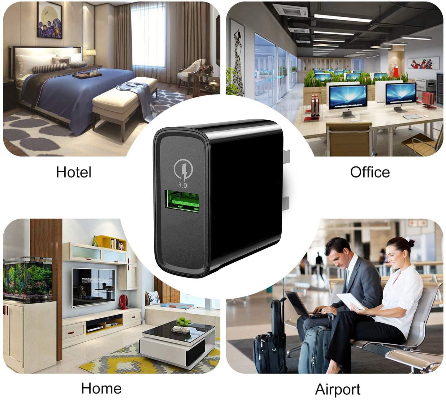 18W Quick Charge 3.0 Phone Charger For Moto G Power 2023 2022/G Stylus 2021,G Fast,G Play,G Pure,G7 Play,Motorola One 5G Ace/Fus