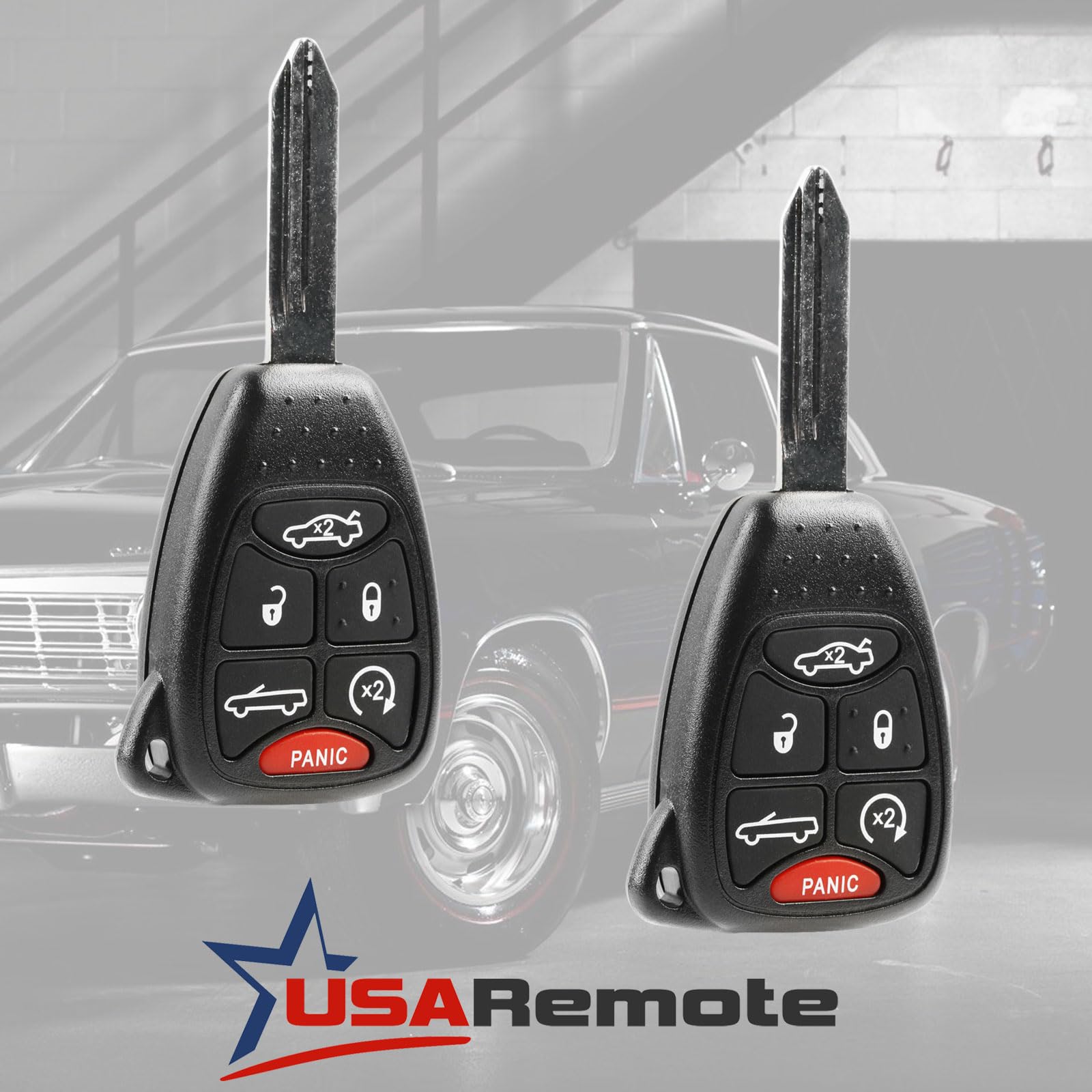 Car Key Fob Keyless Entry Remote Fits 2007-2010 Chrysler Sebring/2011-2014 Chrysler 200 (Oht692427Aa 6-Btn, Set Of 2)