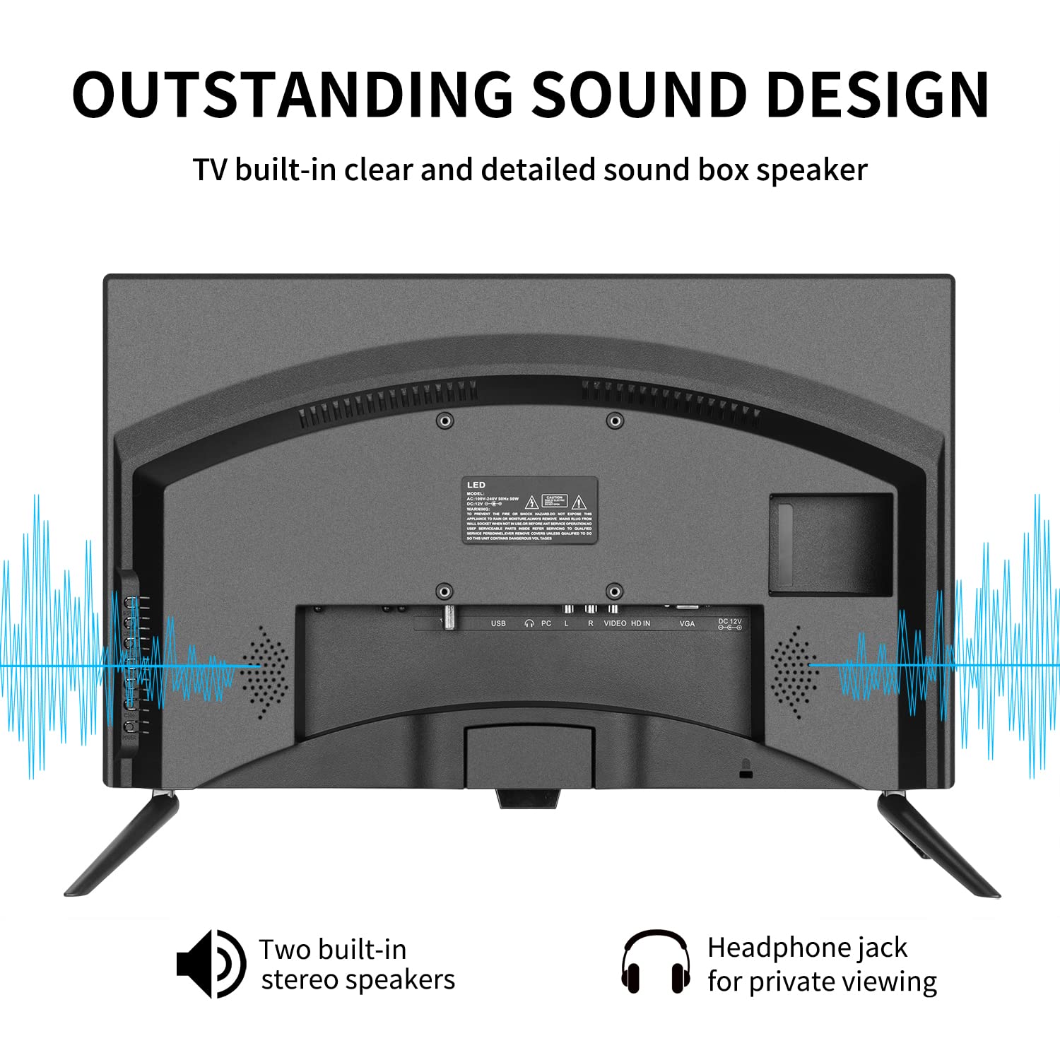 Feihe 22 Inch Tv, 1080P Led Widescreen Hdtv With Digital Atsc Tuners, Flat Screen Tv With Hdmi/Vga/Rca/Usb For Kitchen, Rv, Bedr