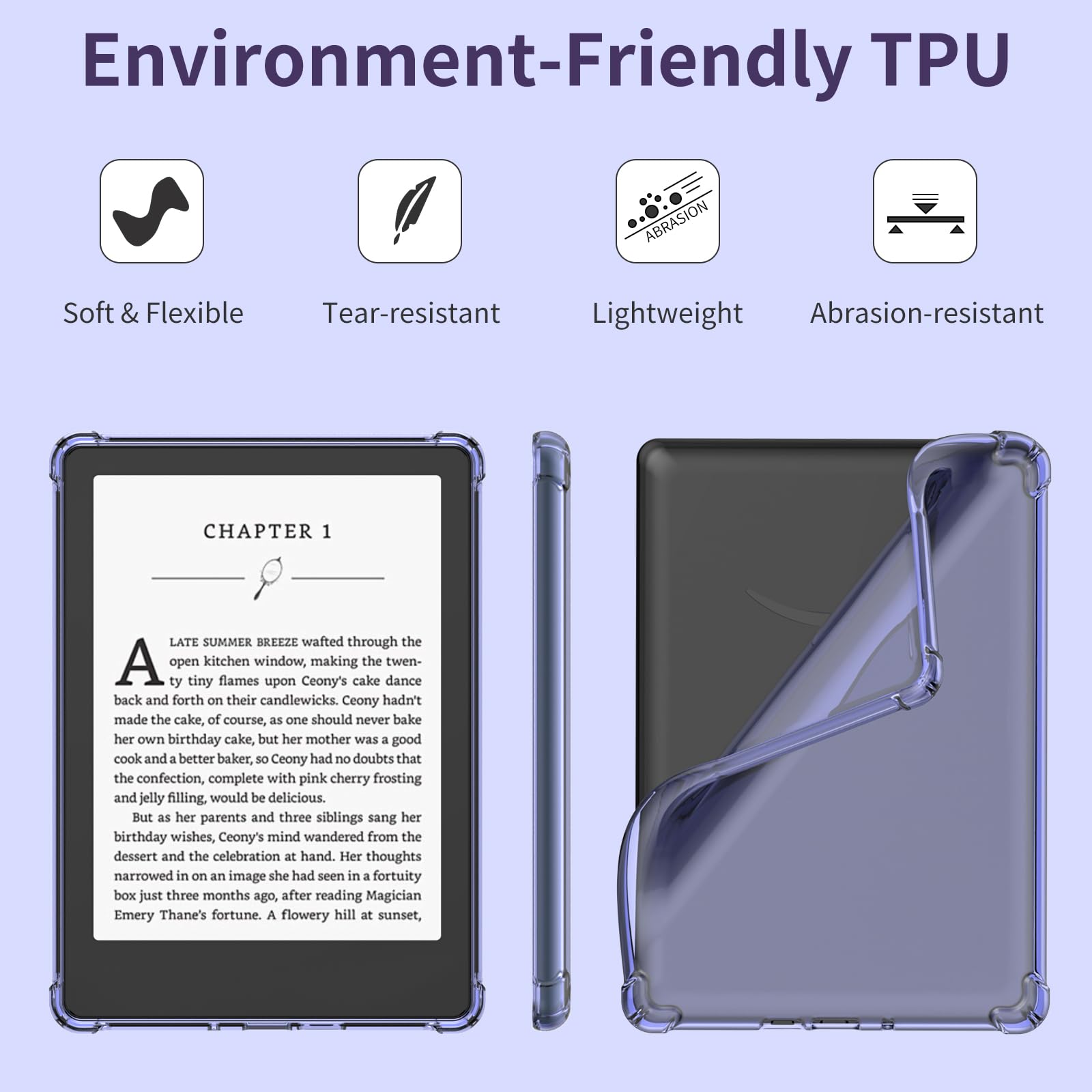 Hotbag Clear Kindle Case For 6.8 All New Kindle Paperwhite 11Th Generation 2021 And Signature Edition Tpu Back Cover, Ultra Slim